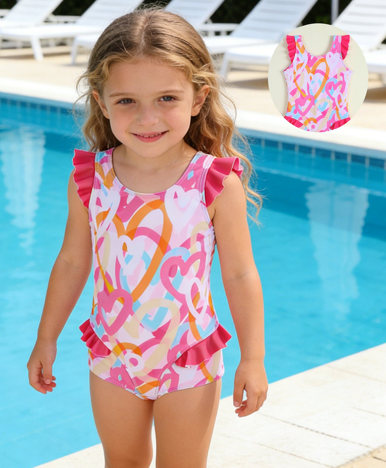 Babyhug Sleeveless Printed V Cut Swimsuit - Multicolor-image-21