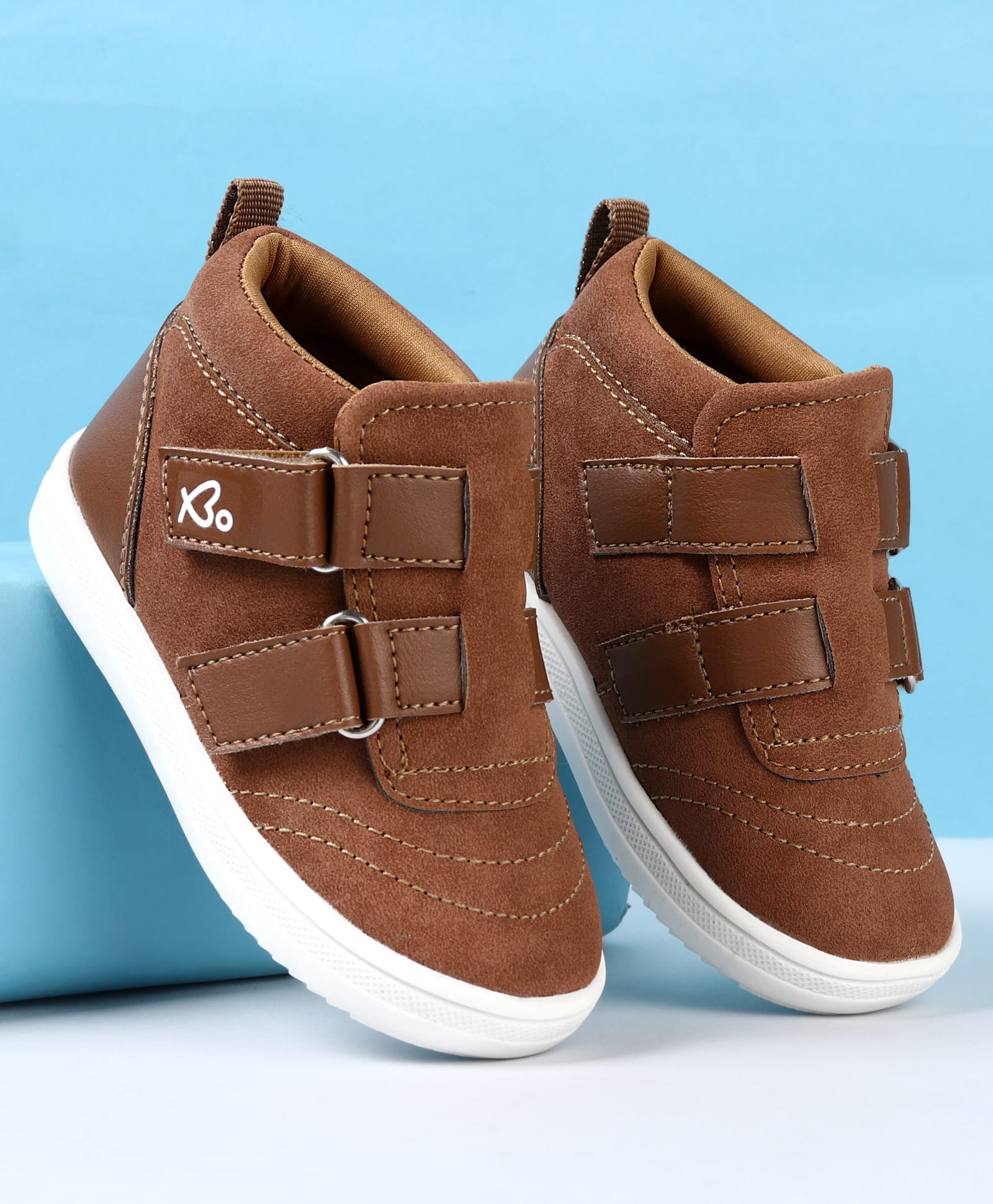 Babyoye Velcro Closure Solid Colour Casual Shoes - Brown
