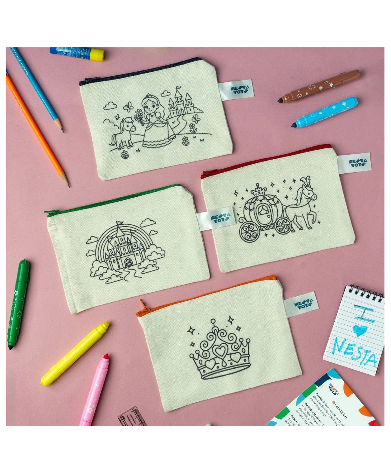 NESTA TOYS DIY Coloring Cotton Pouch Princess Theme-image-46