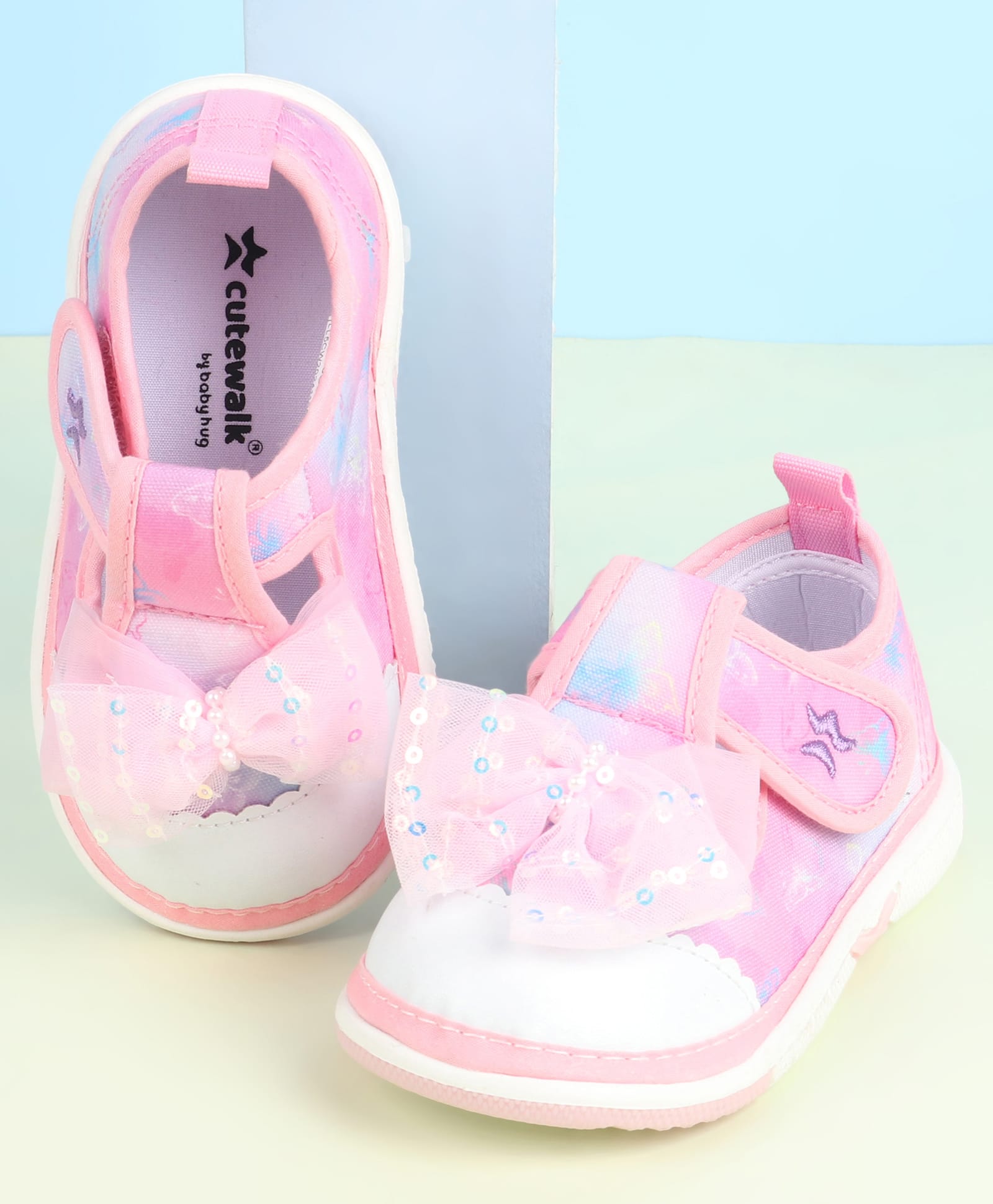 Cute Walk by Babyhug Velcro Closure Sandals with Bow Applique - Pink-picture-12