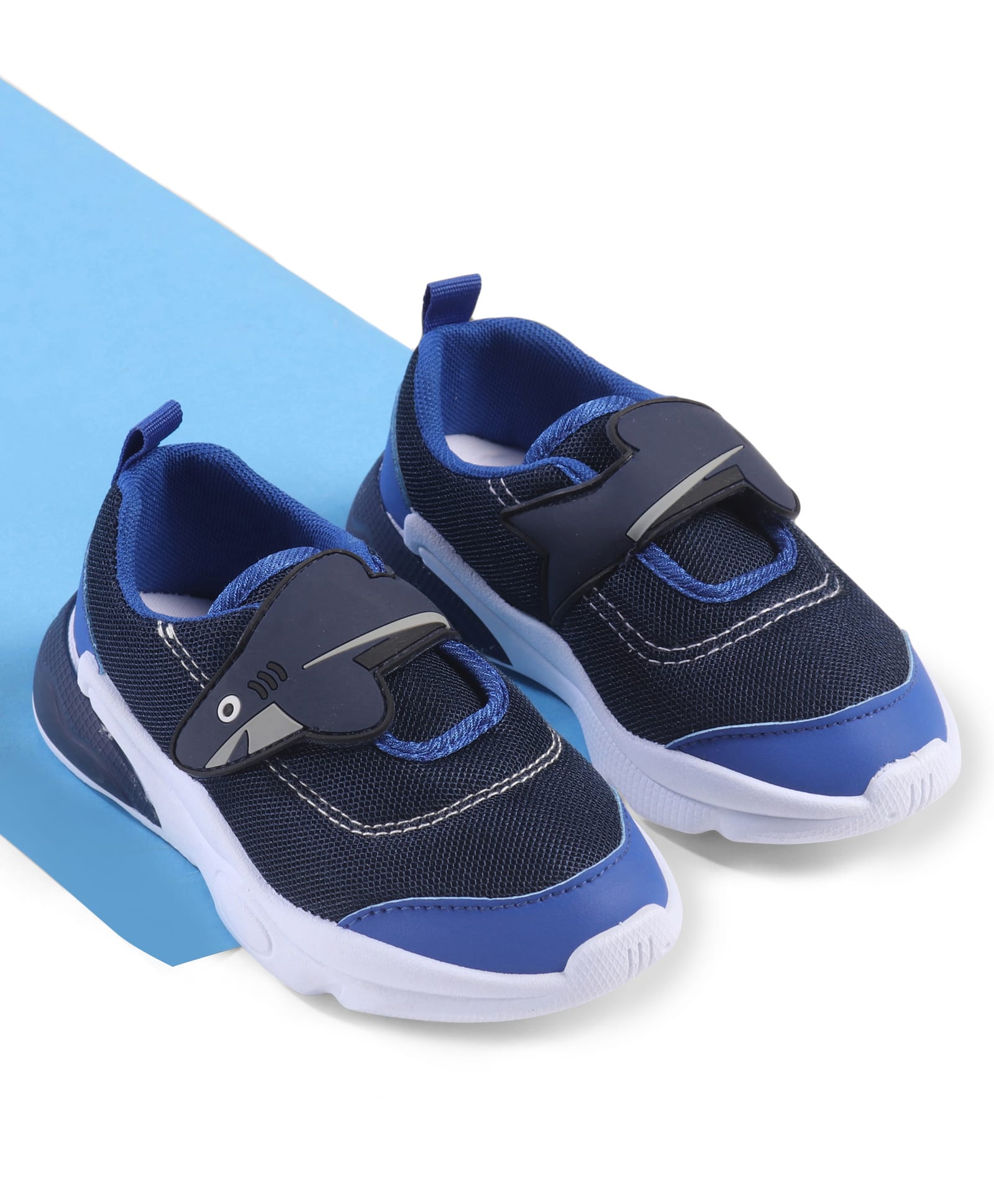Cute Walk by Babyhug Velcro Closure Sneaker with Fish Applique - Blue-picture-22