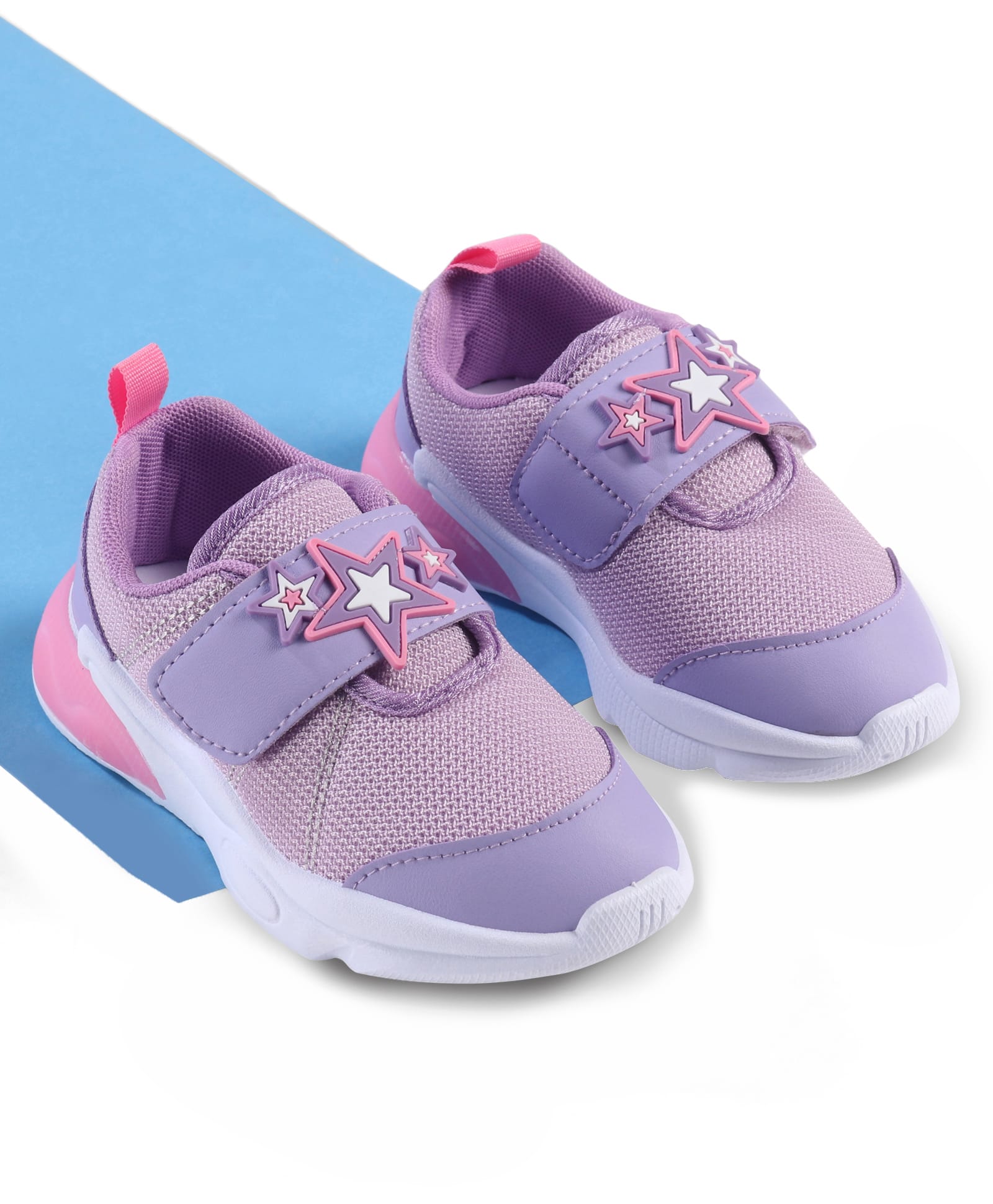 Cute Walk by Babyhug Velcro Closure Sneakers with Star Applique - Purple
