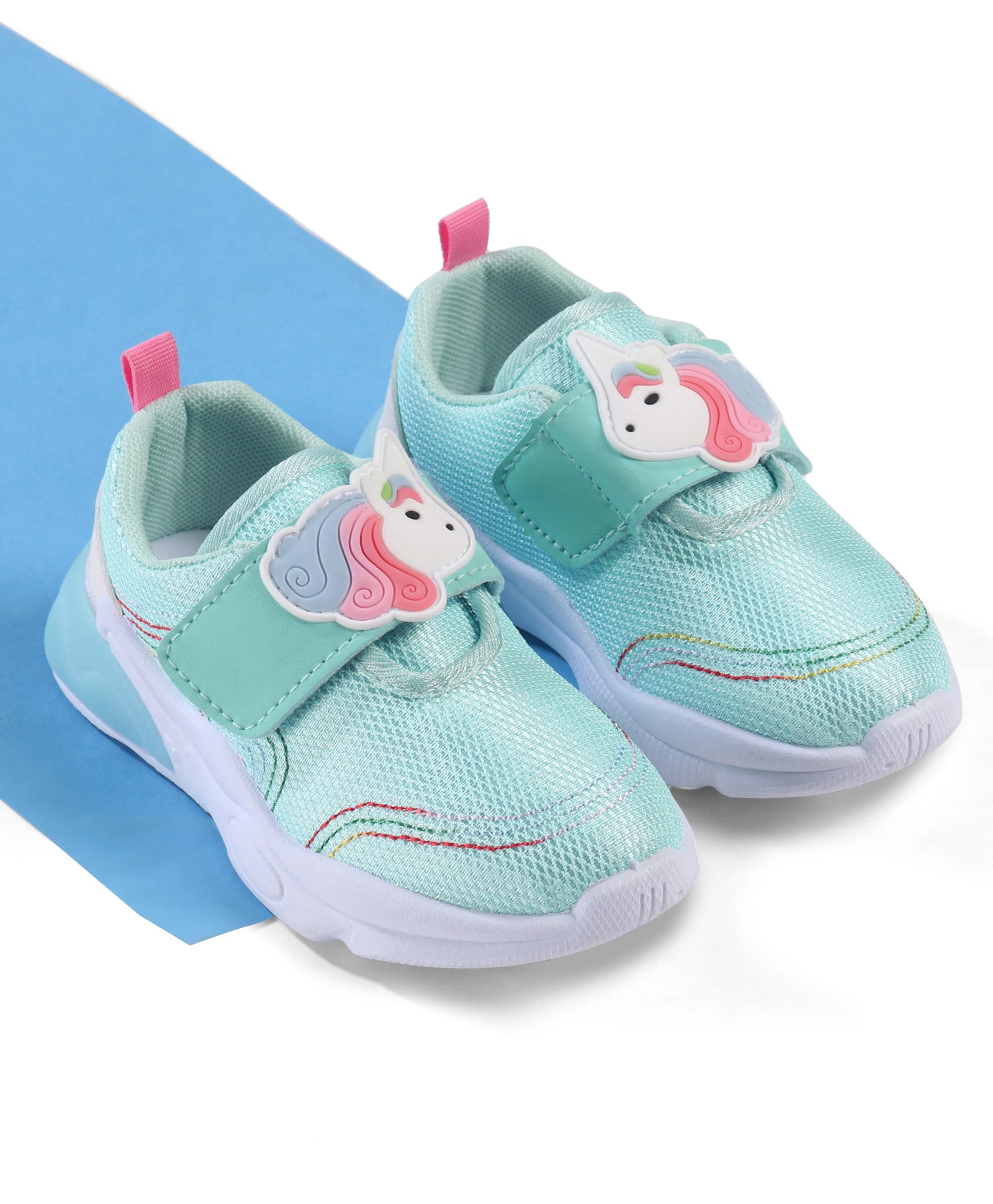 Cute Walk by Babyhug Velcro Closure Sneakers with Unicorn Applique - Mint-image-27
