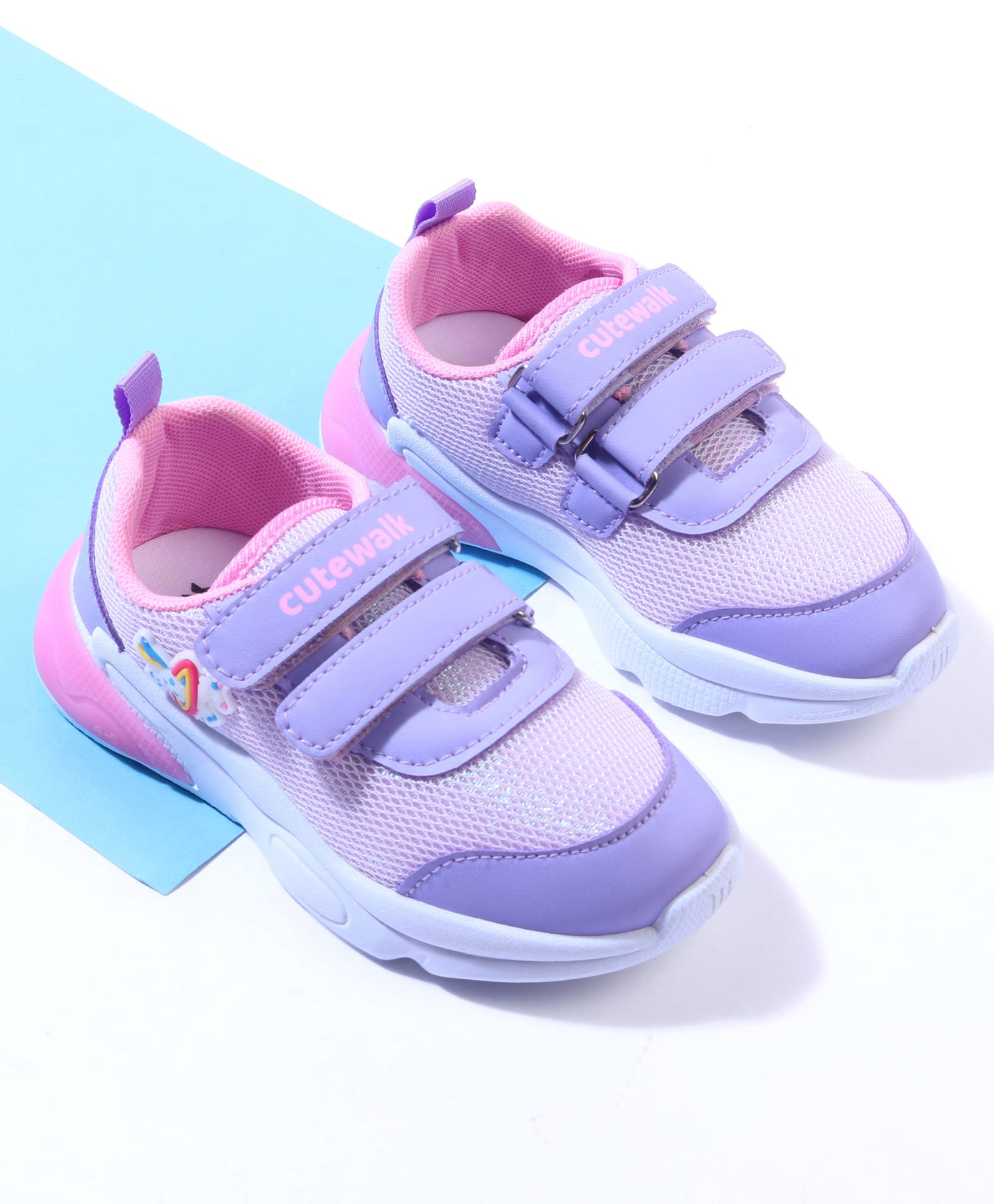 Cute Walk by Babyhug Velcro Closure Sneaker with Unicorn Applique - Purple