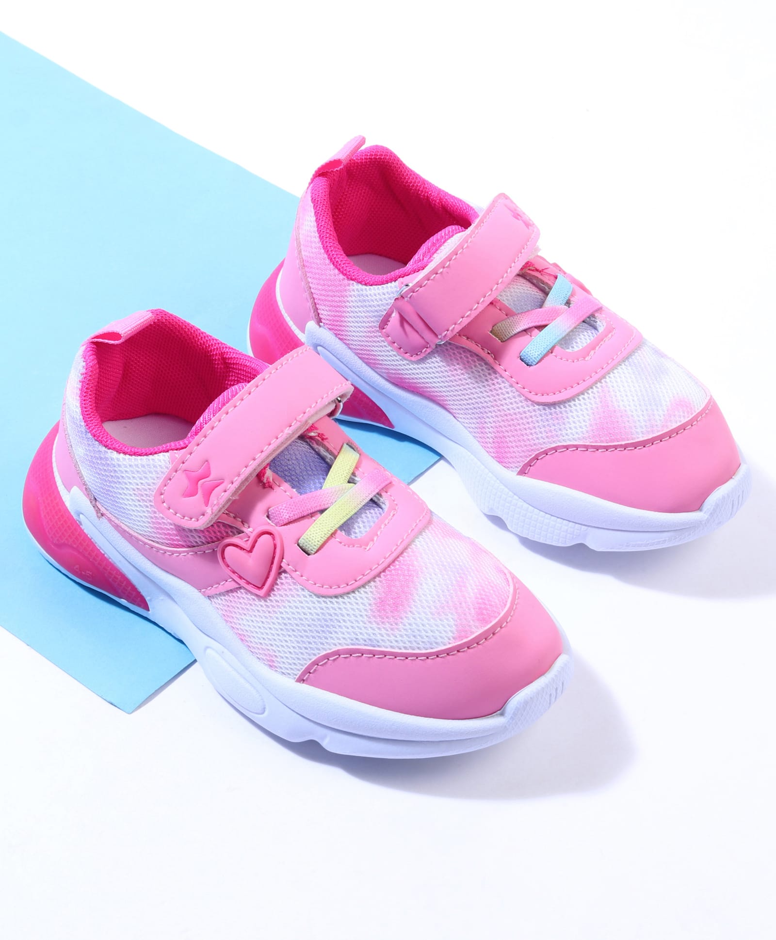 Cute Walk by Babyhug Velcro Closure Sneaker with Heart Applique - Pink