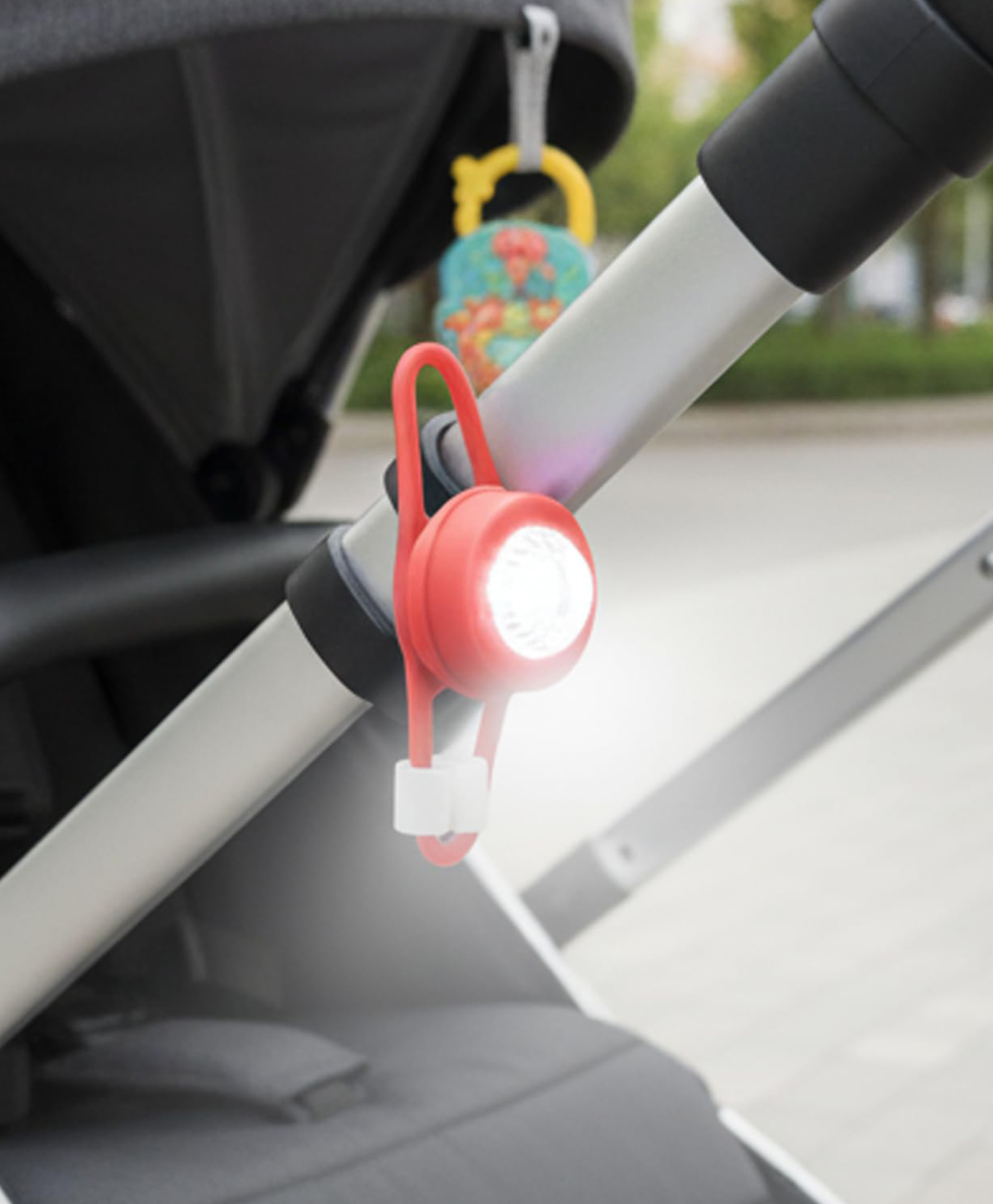 Safe-O-Kid Universal Baby Stroller LED Light Waterproof, Multipurpose, Adjustable Night Lights with Batteries for Outdoor Safety, Red, Pack of 2-image-1
