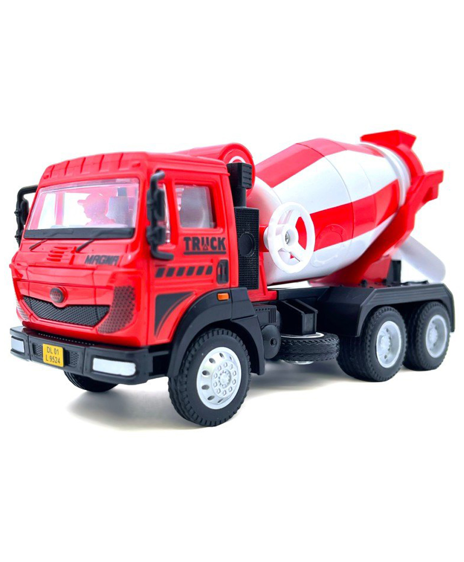 Centy Magna Concrete Mixer Pull Back Construction Toy Truck - Red-picture-43