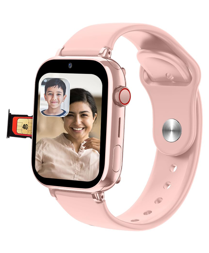Sekyo 'Magic Pro' Kids GPS Smart Watch | Accurate & Real-time Location | 4G Sim Video/Voice Calling | Camera, Pedometer, History Route, SOS, Games, Water Proof Smartwatch for Kids, Boys & Girls -Pink