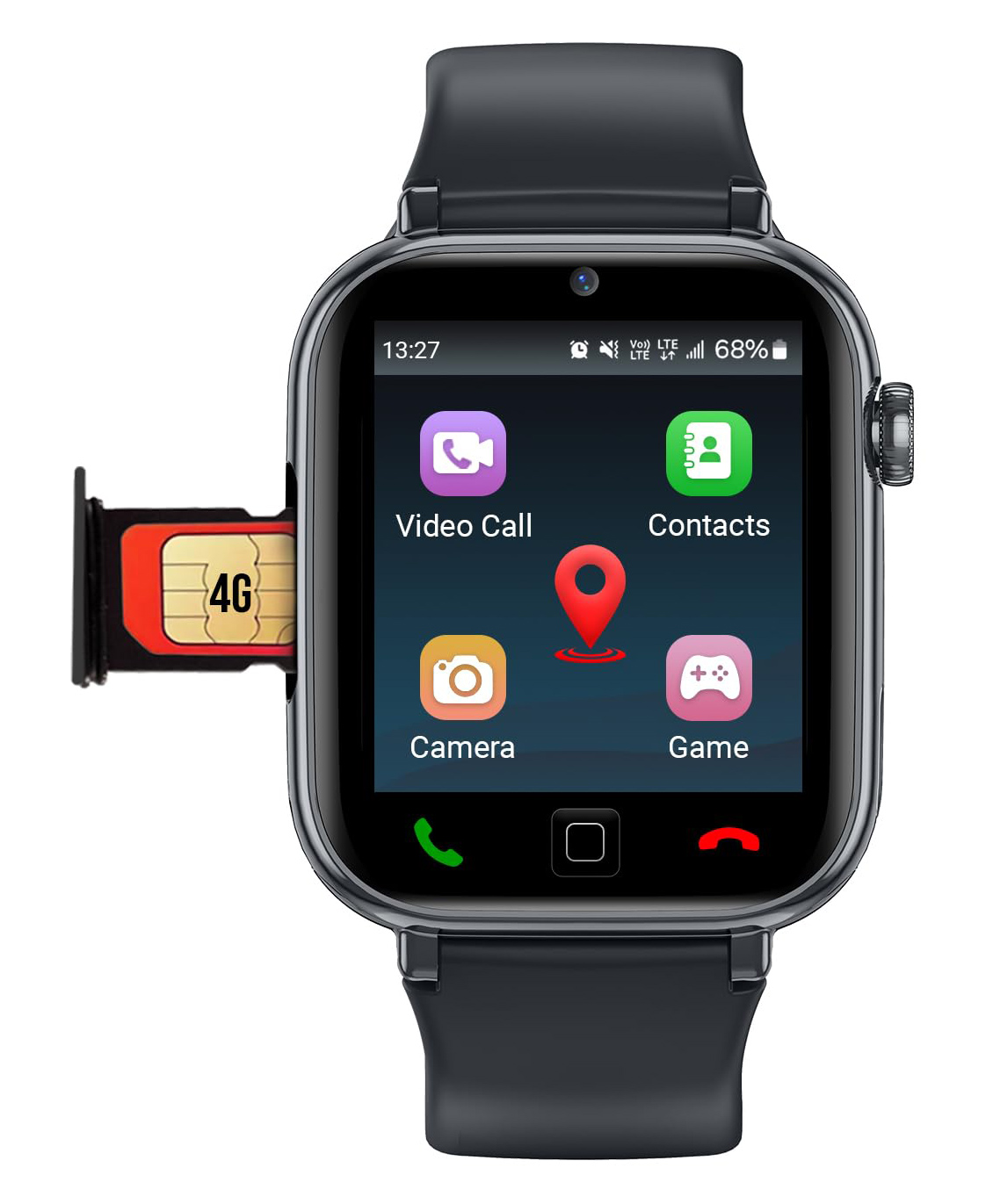 Sekyo 'Magic Pro' Kids GPS Smart Watch | Accurate & Real-time Location | 4G Sim Video/Voice Calling | Camera, Pedometer, History Route, SOS, Games, Water Proof Smartwatch for Kids, Boys & Girls -Black-image-7