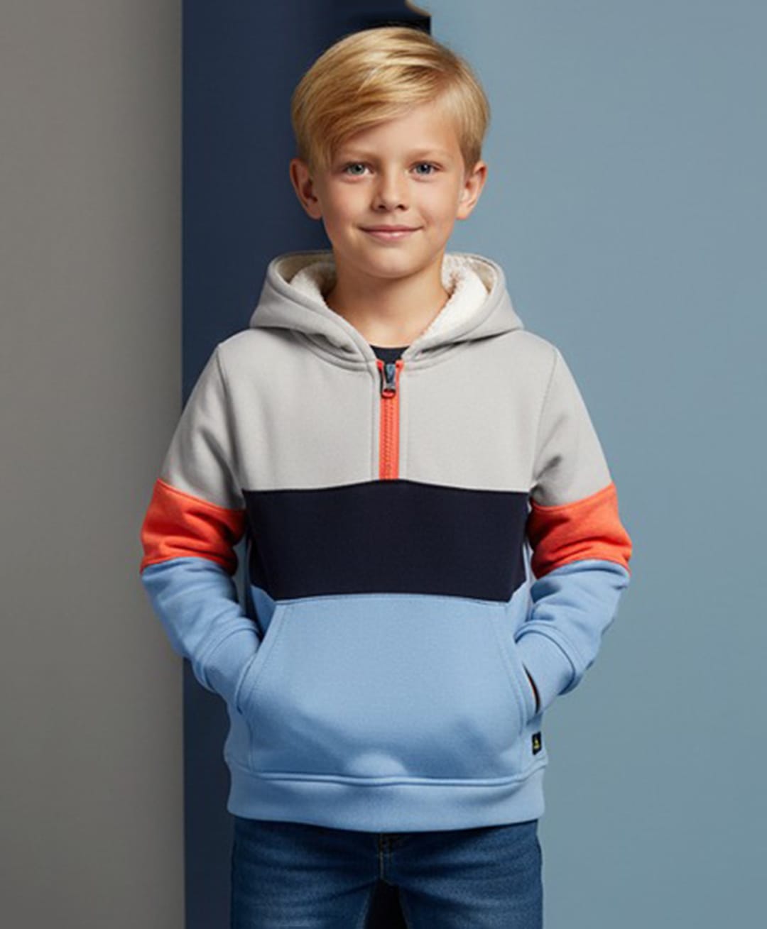 Cherry Crumble By Nitt Hyman Knit Full Sleeves Cut & Sew Hooded Winter Sweatjacket - Multi Colour-picture-14