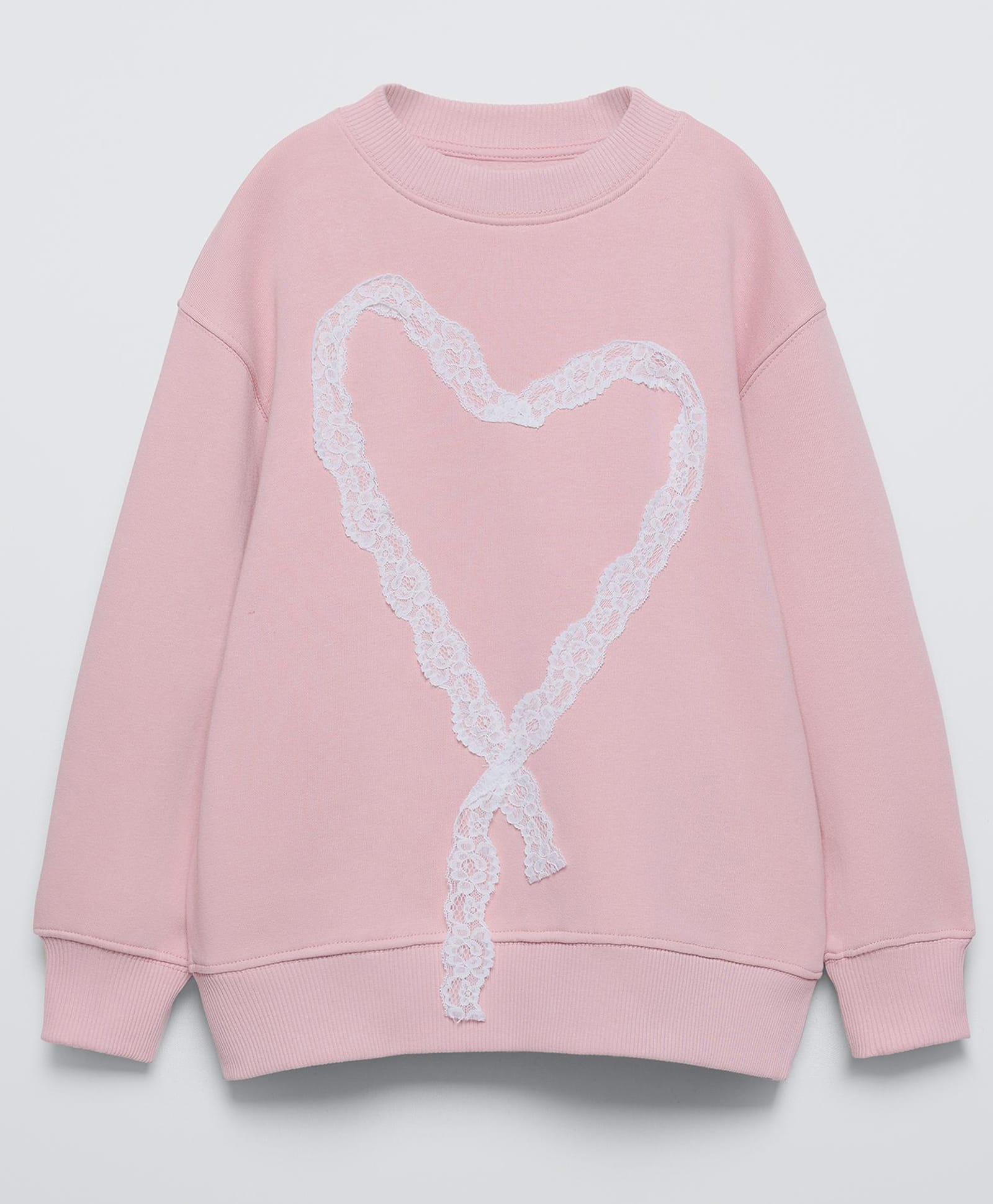ALAN JONES Cotton Blend Knit Full Sleeves Heart Shaped Applique Detailed Oversized Light Winter Sweatshirt - Pink-image-44