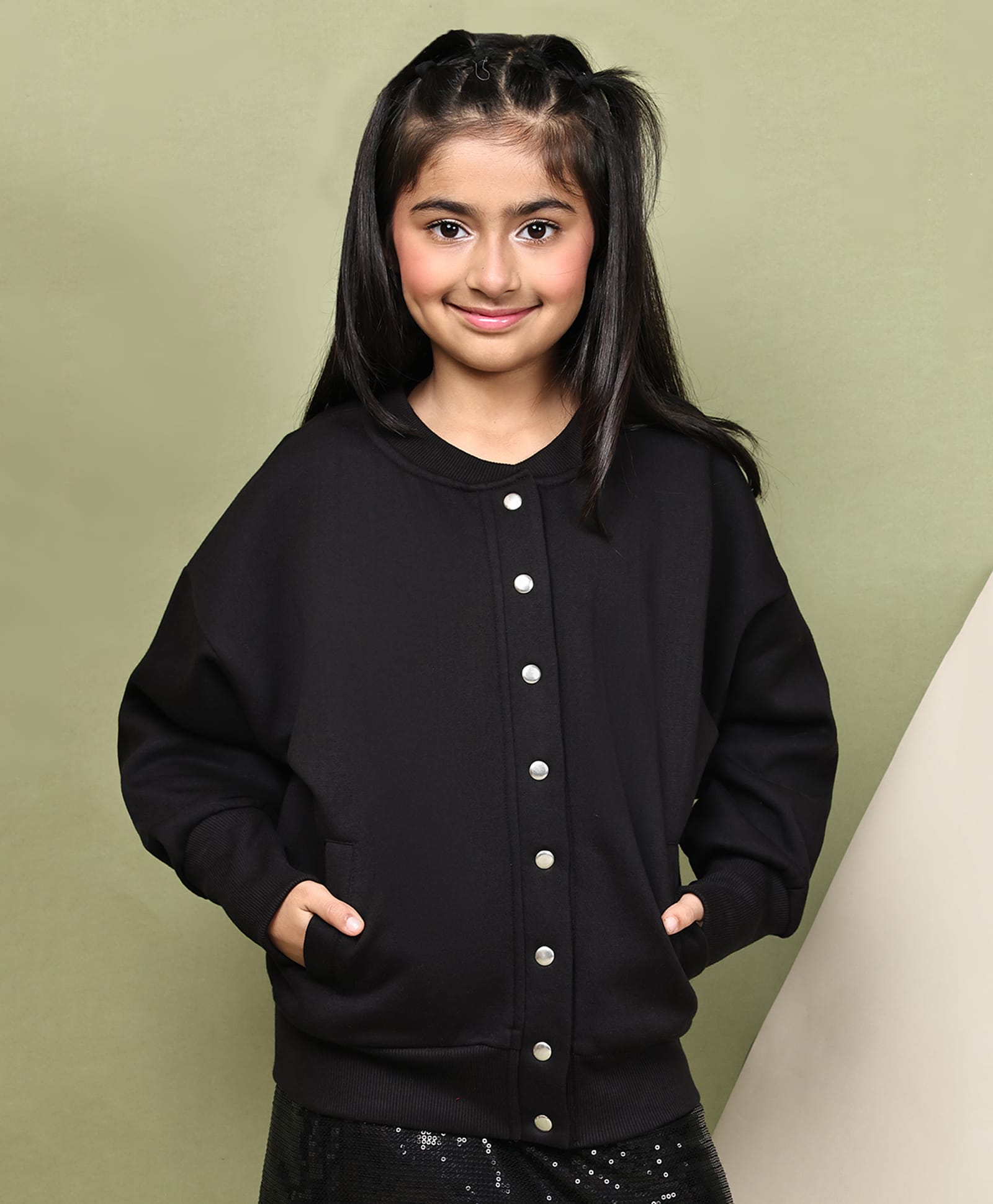 BaawRi Cotton Fleece Full Sleeves Solid Jacket - Black-picture-11