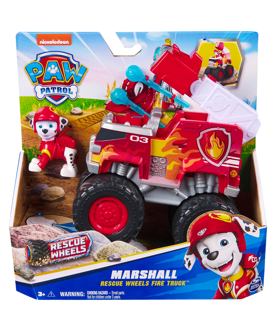 Paw Patrol Free Wheel Marshall Rescue Collectable Action Toy Car - Red-picture-11