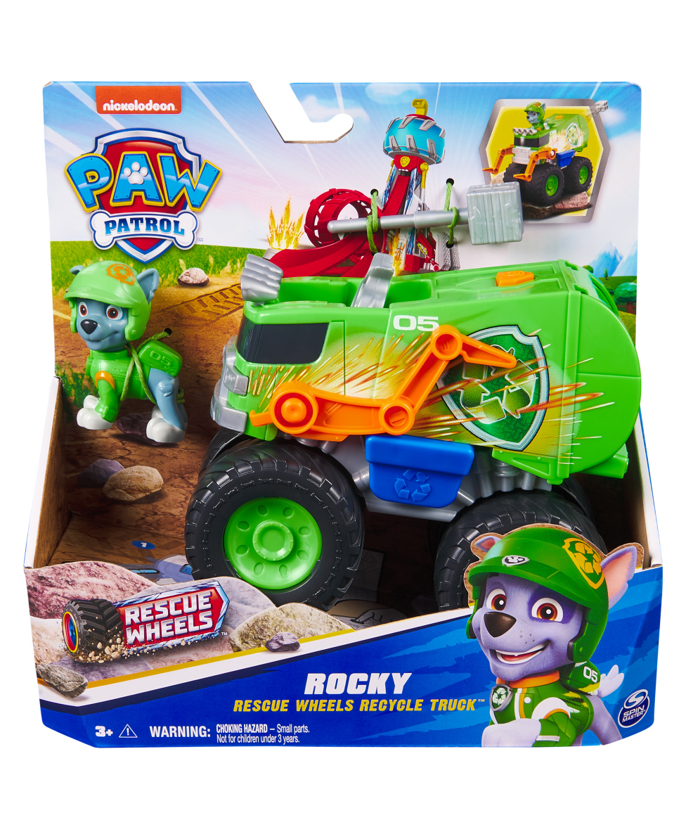 Paw Patrol Free Wheel Rocky Rescue Collectable Action Toy Car - Green-image-48