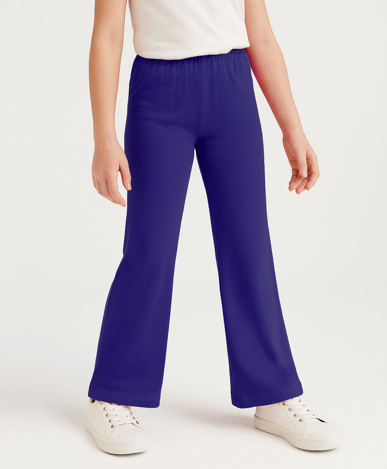 Arias Cotton Elastane Knit Full Length Solid Color Flared Leggings - Navy Blue-image-45