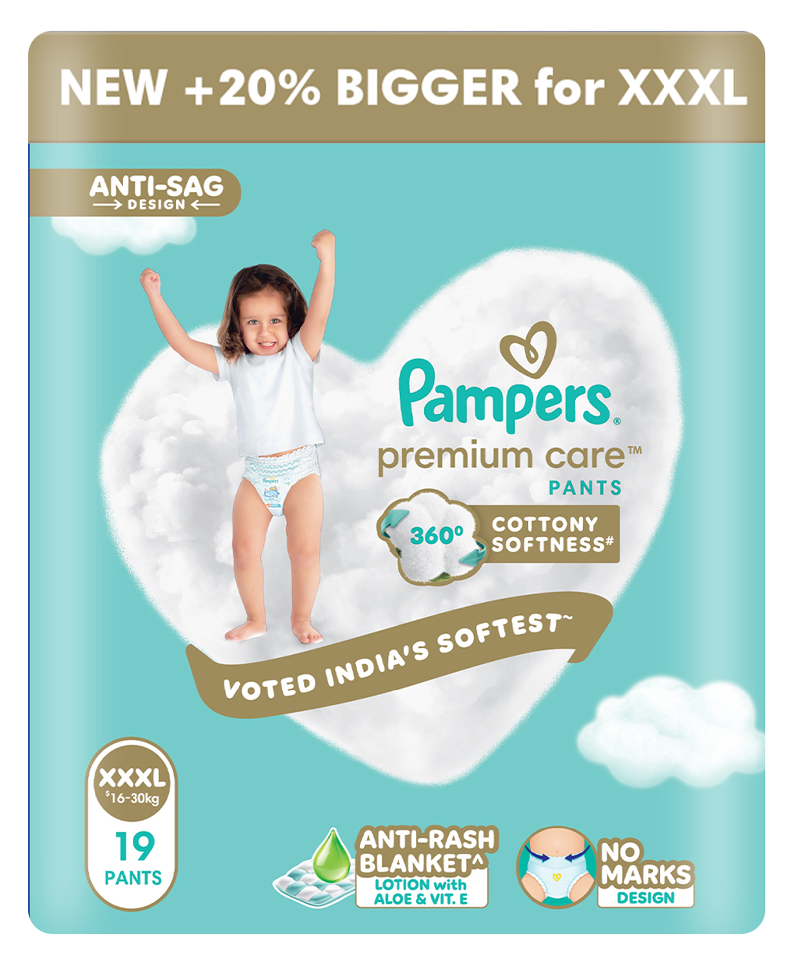 Pampers Premium Care Pants Baby Diapers (XXXL) Size, 19-Pieces, Softest Ever Pants-picture-14