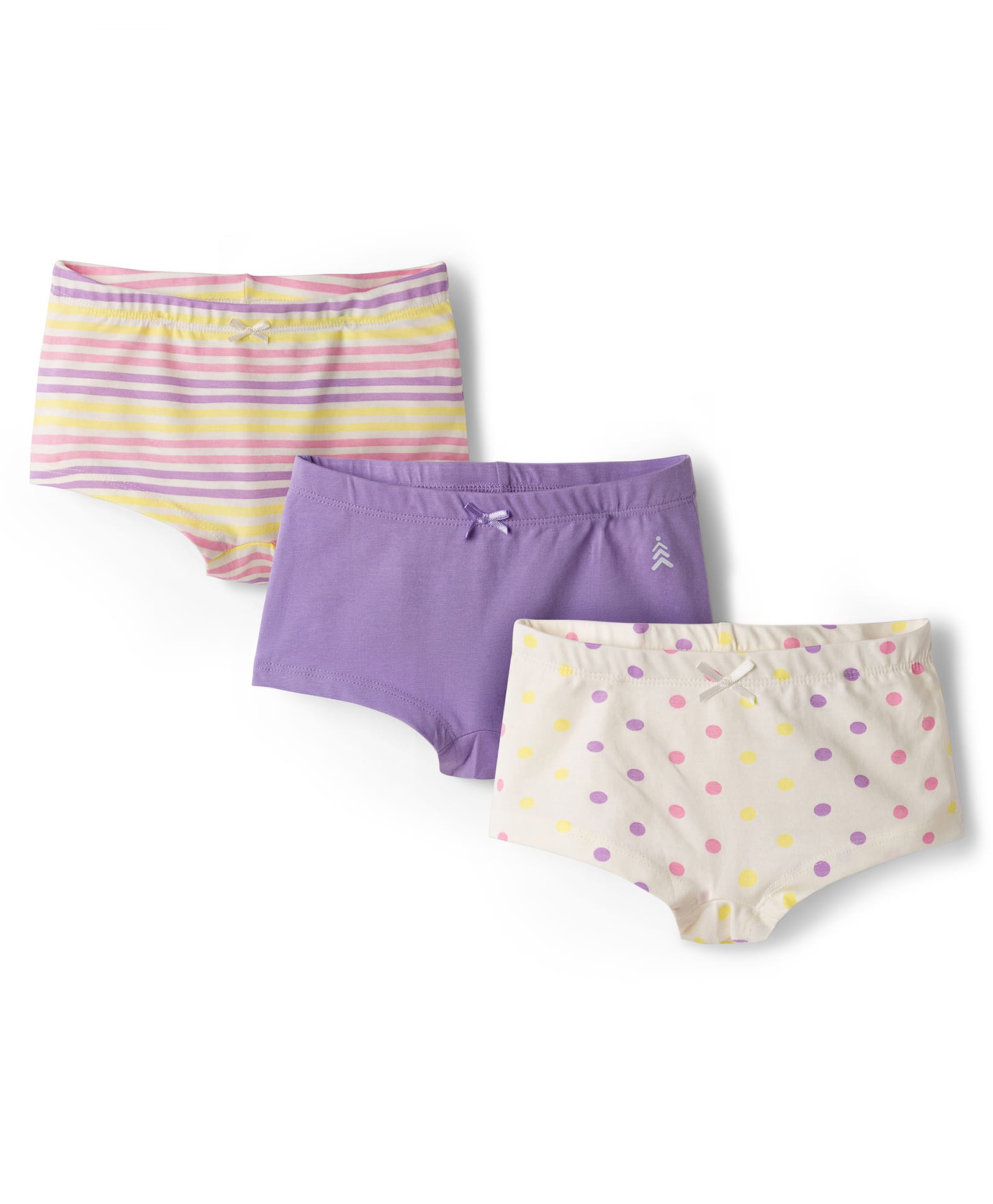 Pine Kids Cotton Elastane Knit Hipster With Polka Dot Print Pack Of 3 ( Colour May Vary)