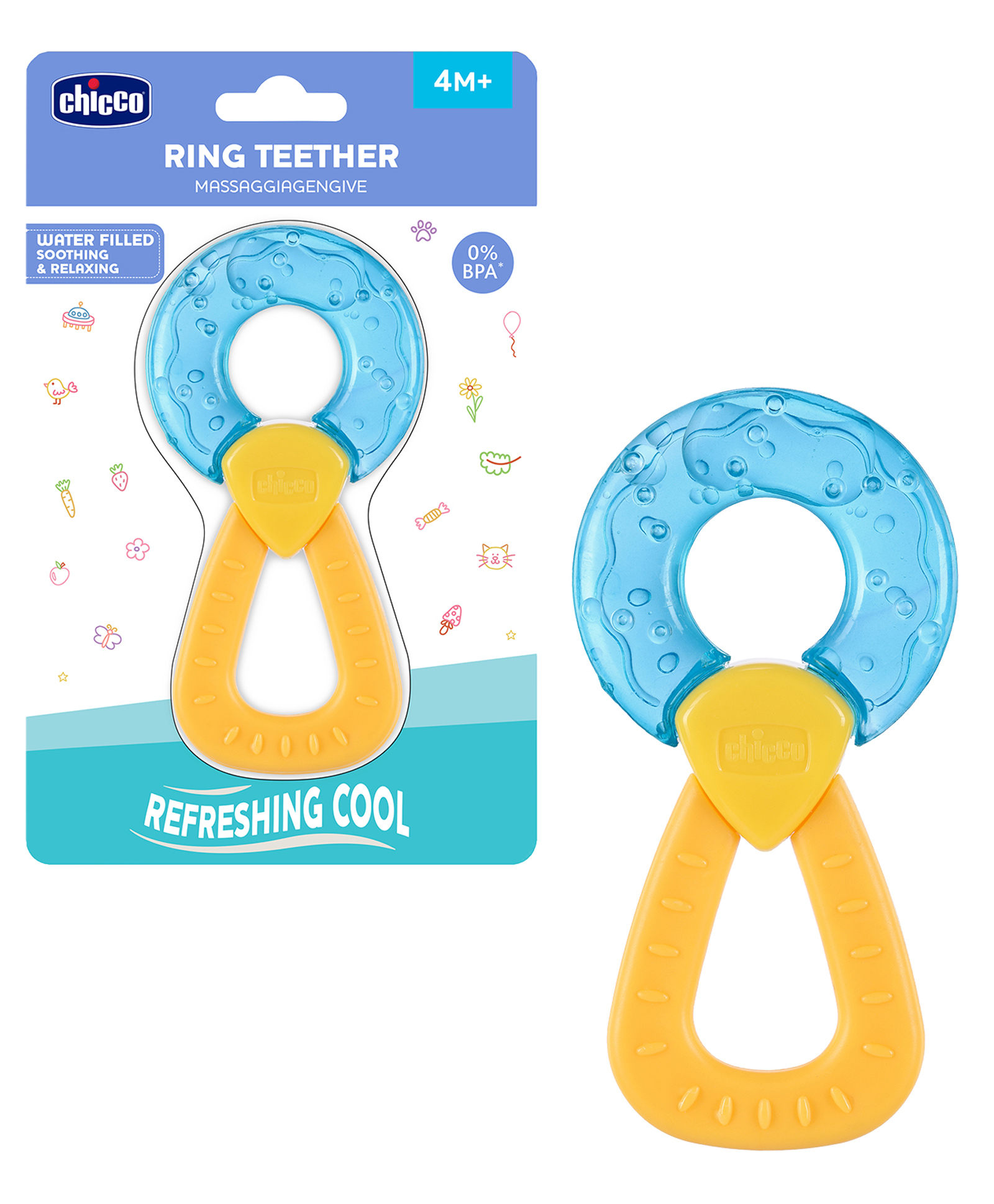 Chicco Teether Refreshing Ring Handle - Blue-picture-18