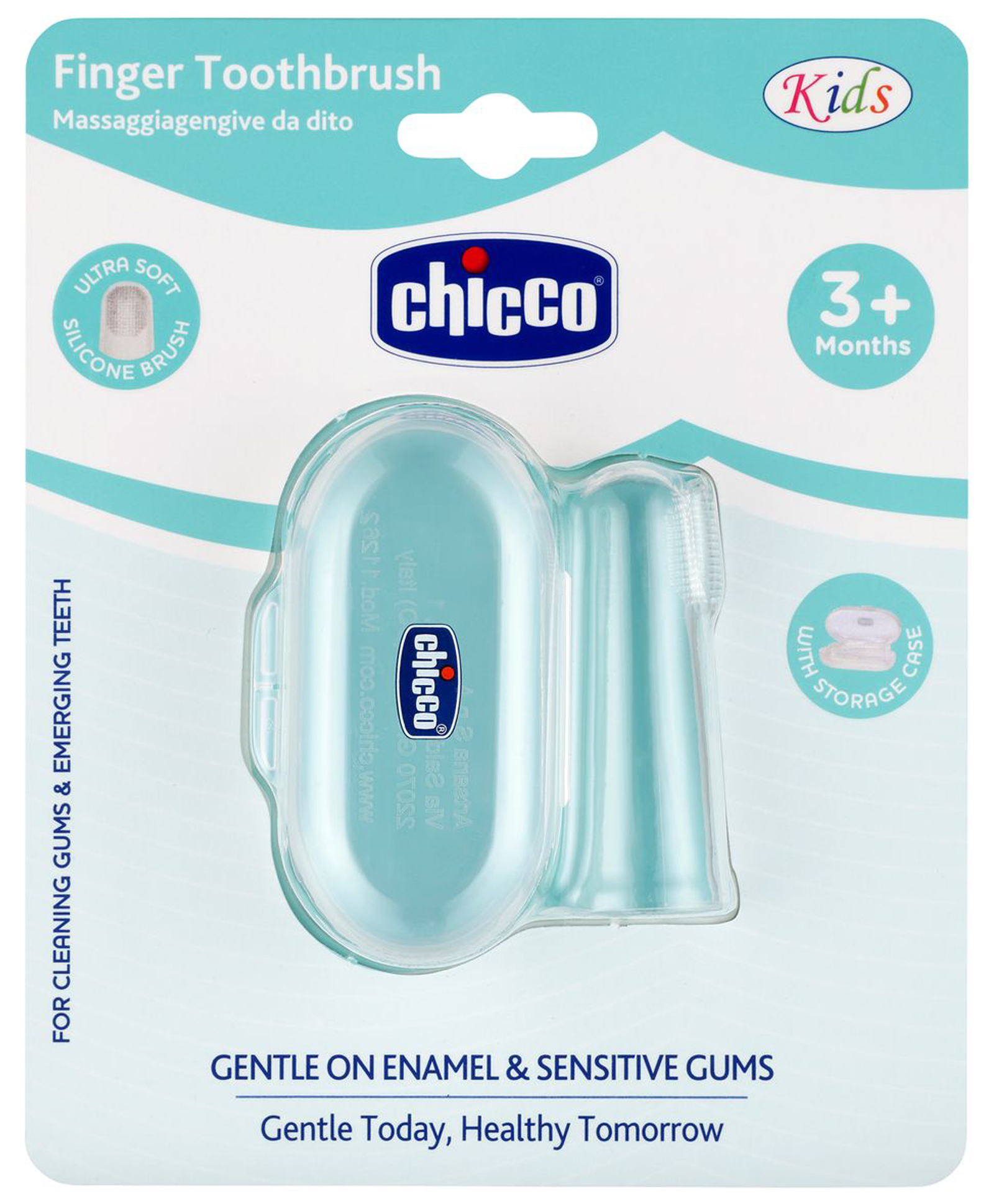 Chicco Finger Toothbrush Gentle On Enamel & Gums - Light Blue-picture-10