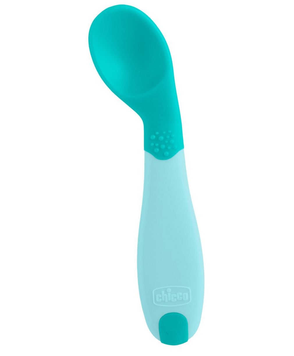 Chicco First Spoon Solid Color BPA Free Material and Ergonomic Design -Light Blue-picture-13