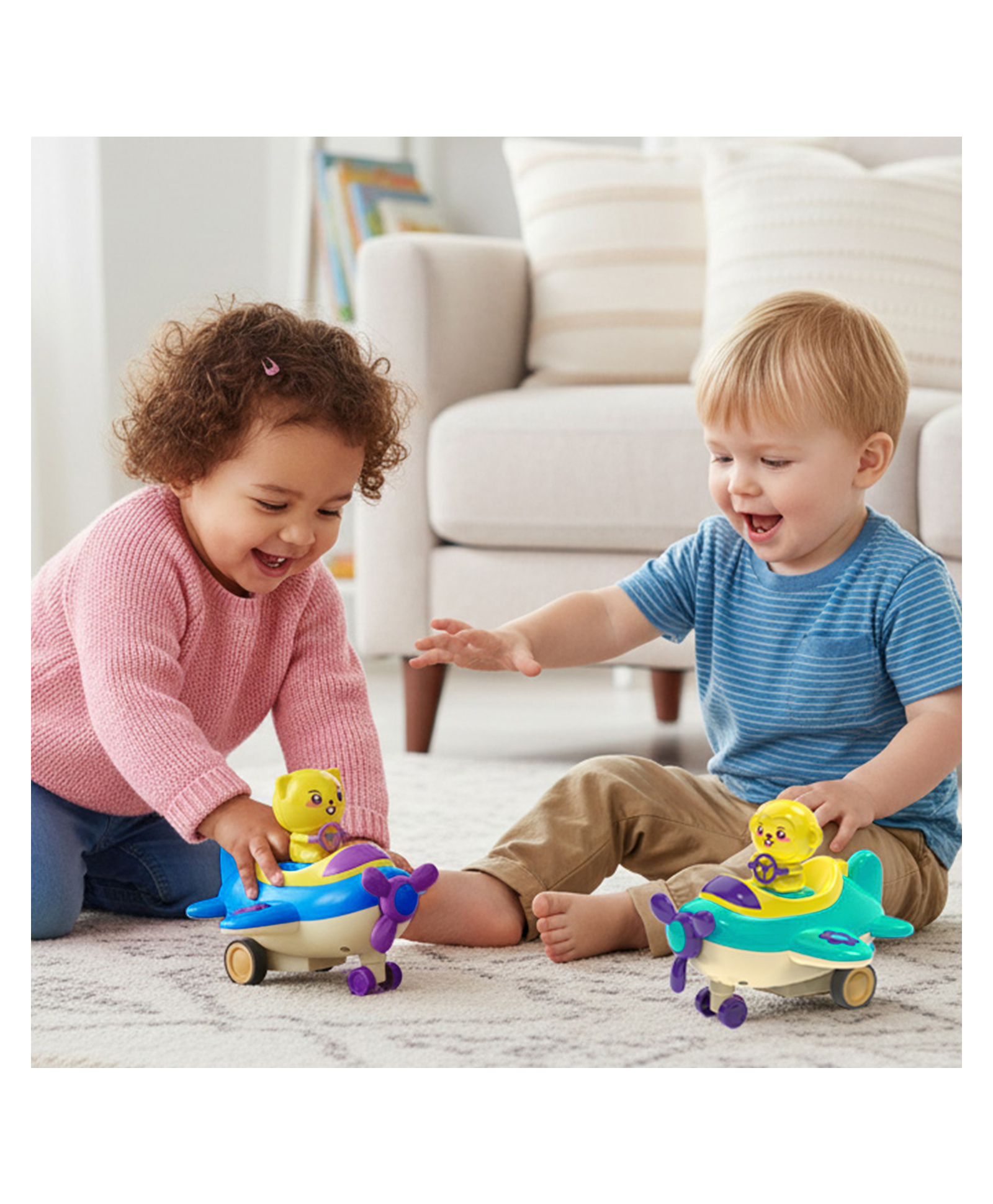 R for Rabbit Orapple Aero Rider Press & Go Toy Aeroplane Set for Kids with Lights and Music - Pack of 2 - Multi Colour-image-43