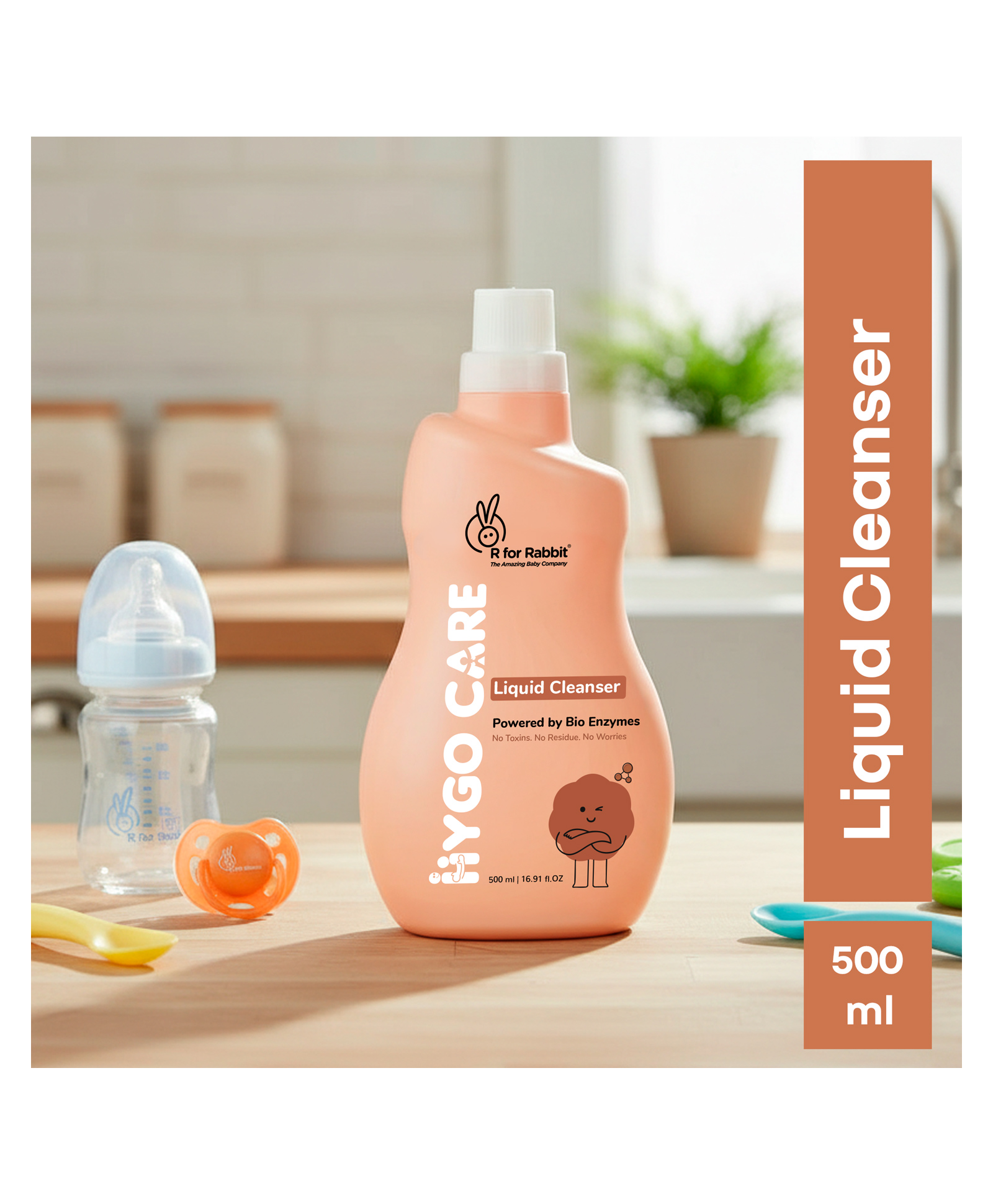 R for Rabbit Hygocare Baby Liquid Cleanser, Anti-Bacterial, Residue-Free and Eco-Friendly with Bio-Enzymes, Ideal for Cleaning Bottles, Nipples and Toys, Supports Healthy Sensory Exploration - 500 ml-picture-19