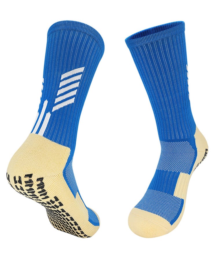 Neska Moda Cotton Elastane Colour Blocked Geometric Designed Mid Calf Socks - Blue-image-22