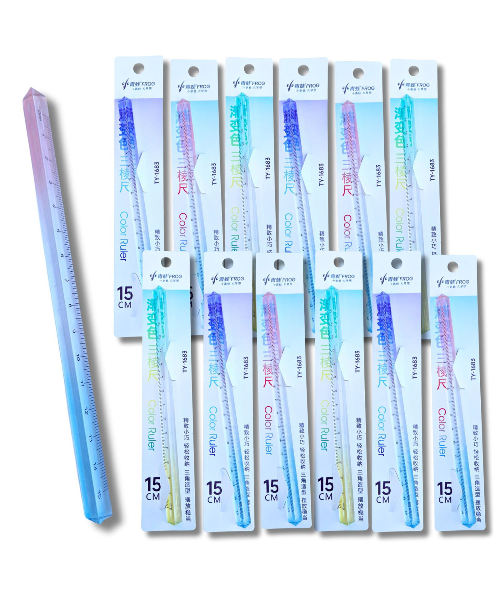IncyWincy Triangle Shape Ruler for Kids 15cm Multicolor Plastic Scale, Precise Measuring Tool for School, Birthday Return Gifts & Party Favors (Pack of 12)-image-43