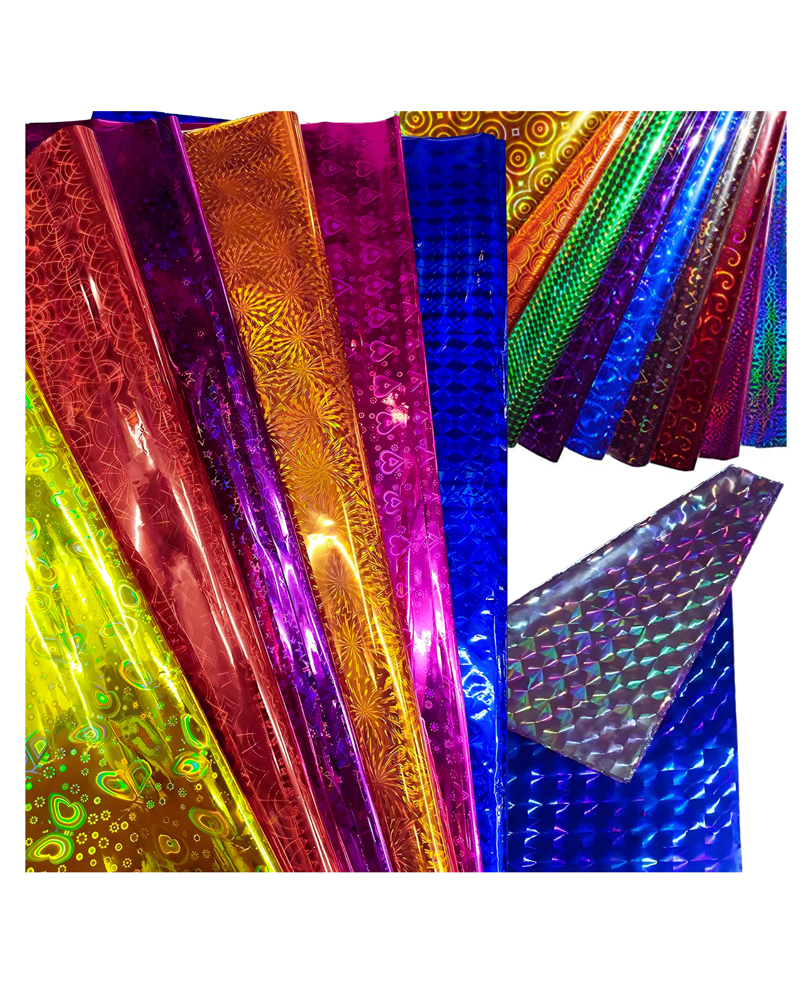 IncyWincy Holographic Metallic Gift Wrapping Sheets (Pack of 25) Dual Side Usable Films for Birthday, Wedding & Craft Decoration (70cm x 50cm) - Assorted