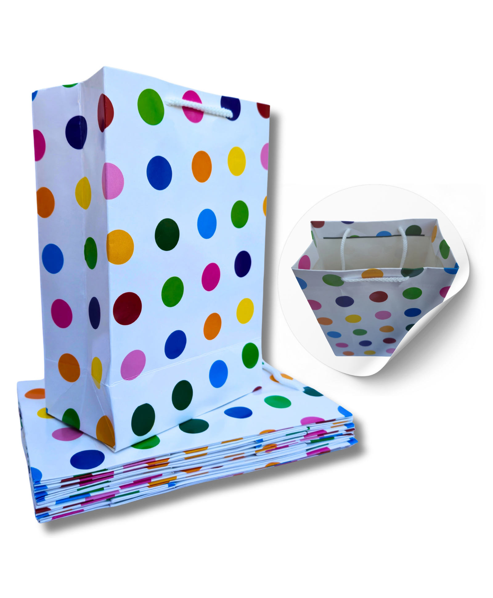 IncyWincy Polka Dot Paper Gift Bags for Kids (Pack of 10) Reusable Colourful Birthday Return Gift & Party Favor Goodie Bags-image-4
