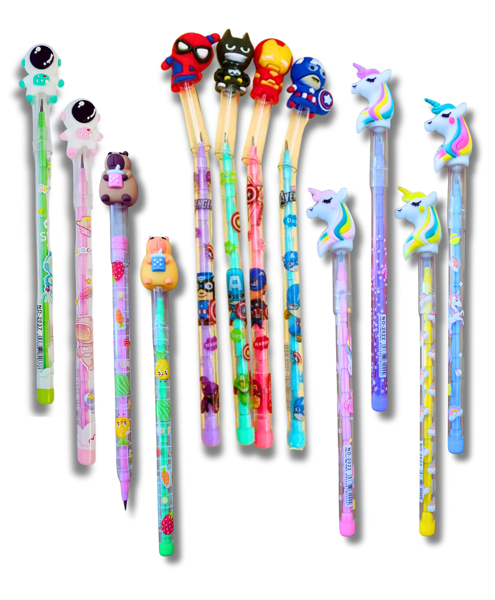 IncyWincy Push Pencils for Kids (Pack of 12) Cartoon Pencils, School Stationery & Birthday Return Gifts (16cm x 2cm x 2cm)-picture-25