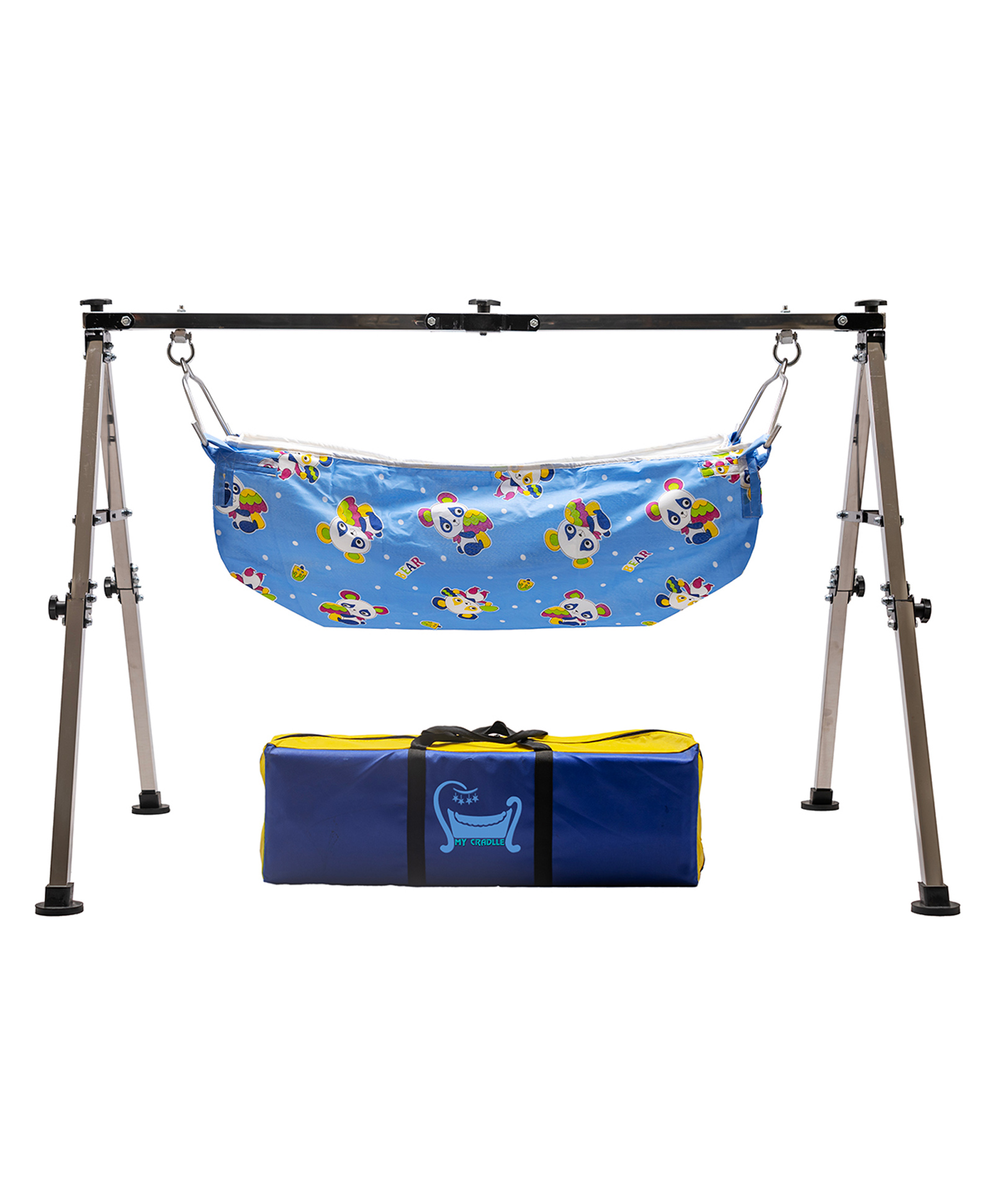 Cradleking Baby Boy's and Girl's Full Folding Swing Baby Cradle Ghodiyu with Net, Square Steel, Stainless Steel (Cloth Colour May Vary) (SquarePipe) (NRI-MYCRADLLE)-picture-22