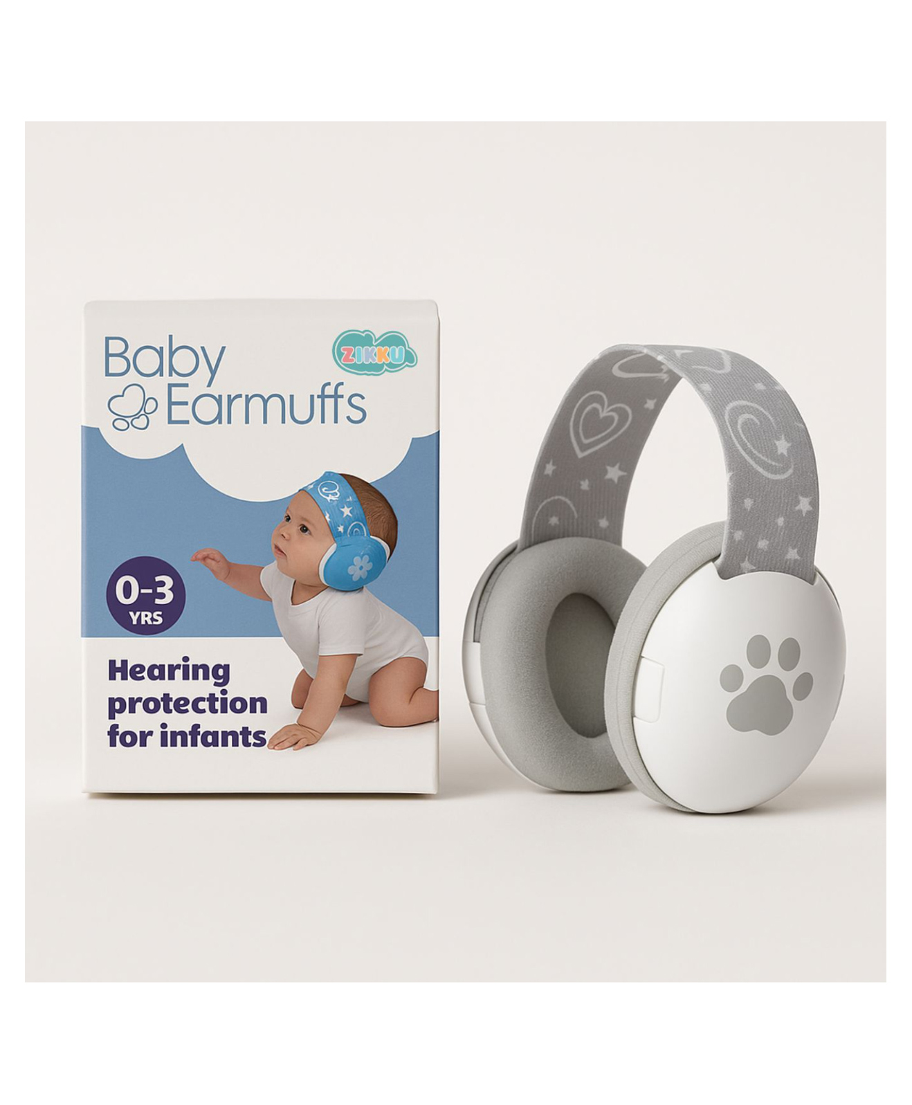 Zikku baby noise reduction ear puffs with soft padded adjustable headband, lightweight, sound protection earmuffs for newborns, infants and kids for travel, celebrations,loud environments-picture-11