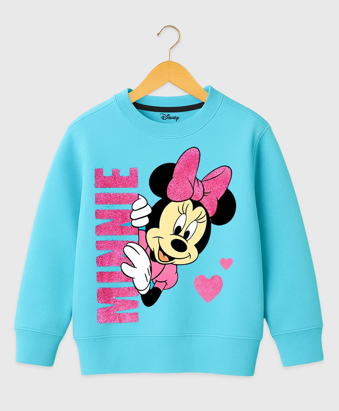 KUCHIPOO Fleece Knit Disney Featuring Full Sleeves Minnie Mouse Printed Sweatshirt - Blue-picture-27