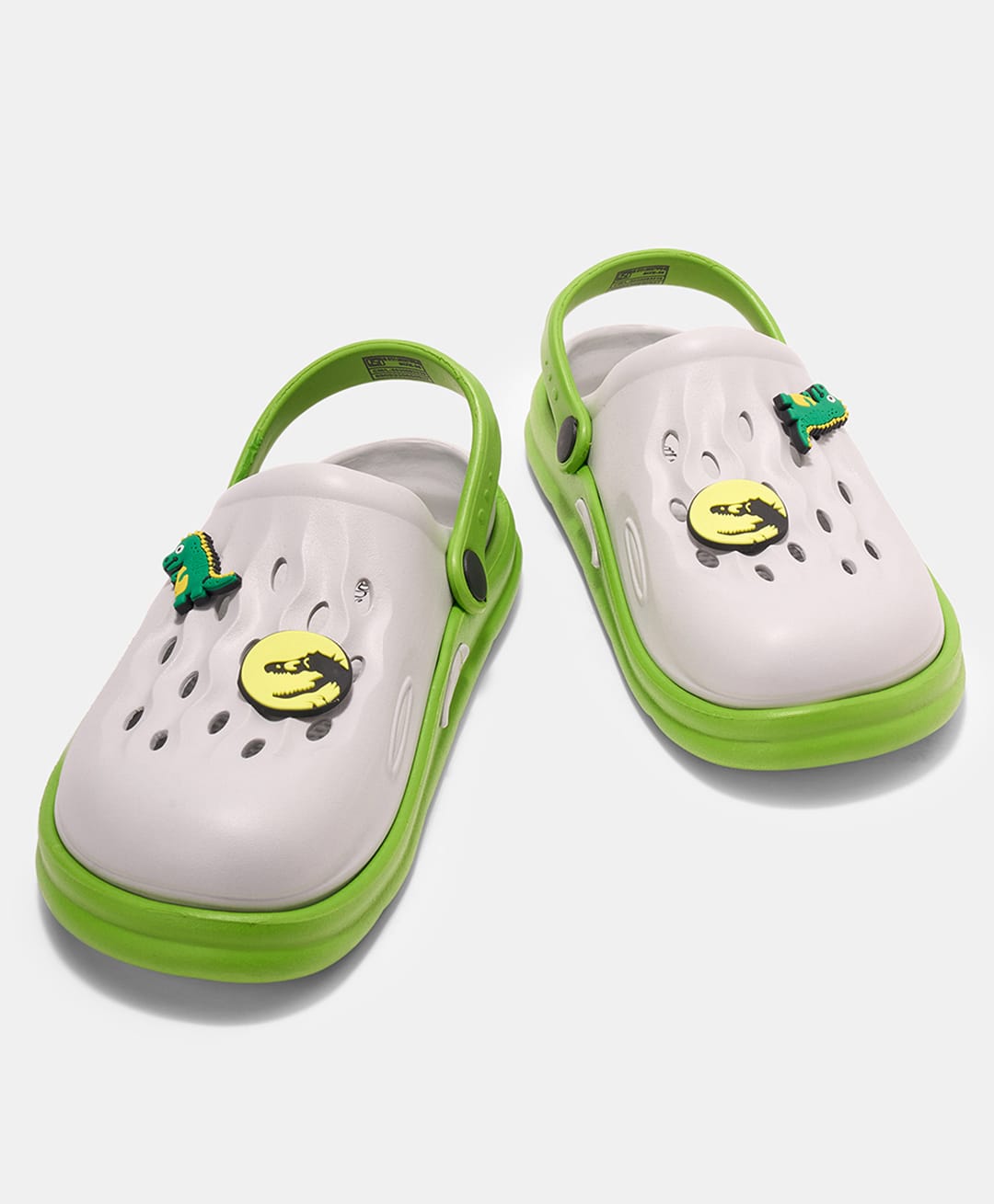 Pantaloons Junior Colour Blocked Animal Applique Detailed Perforated Slingback Clogs - Grey-image-14