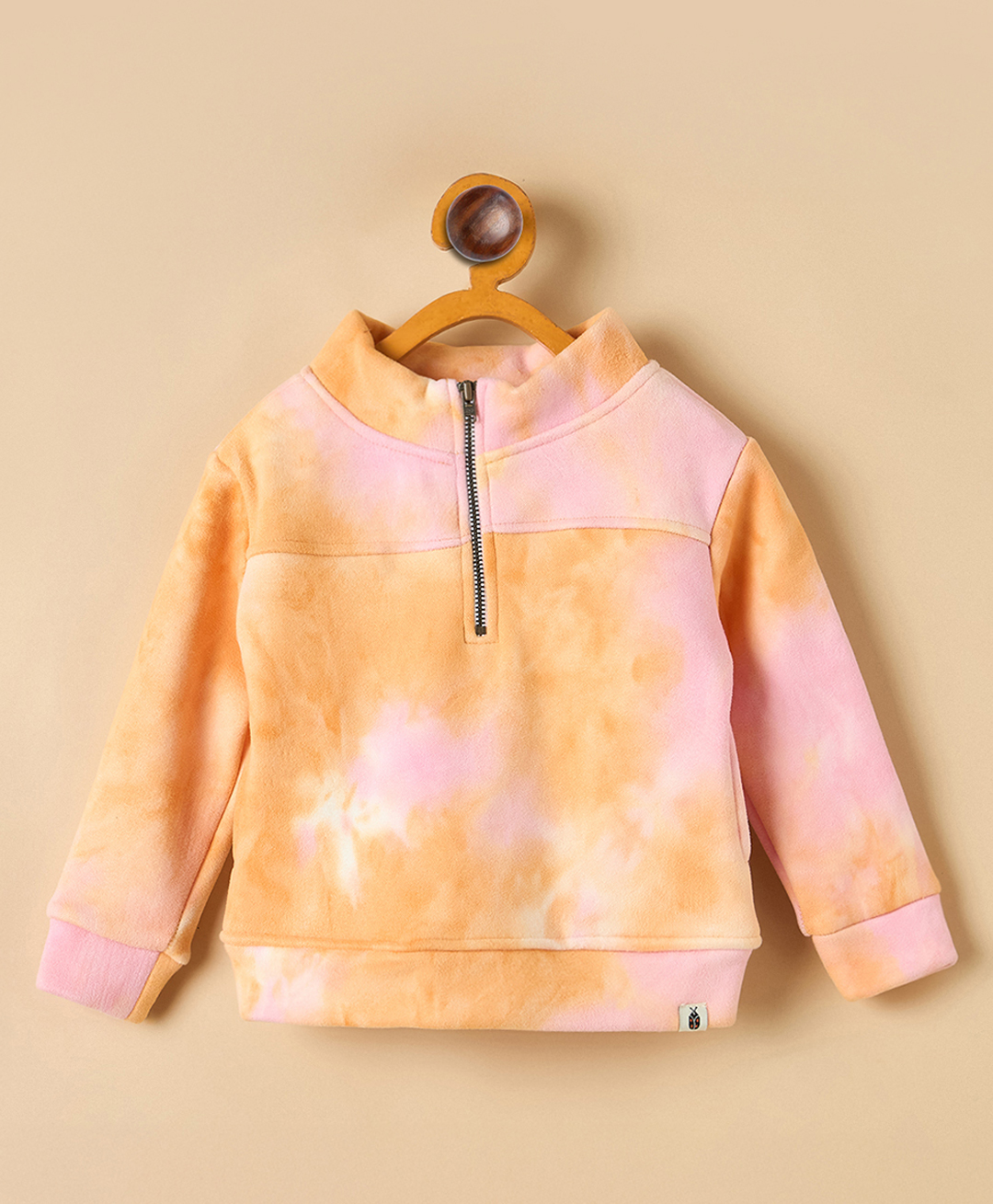 StyloBug Cotton Knit Full Sleeves Tie Dye Light Winter Sweatshirt - Orange-image-30