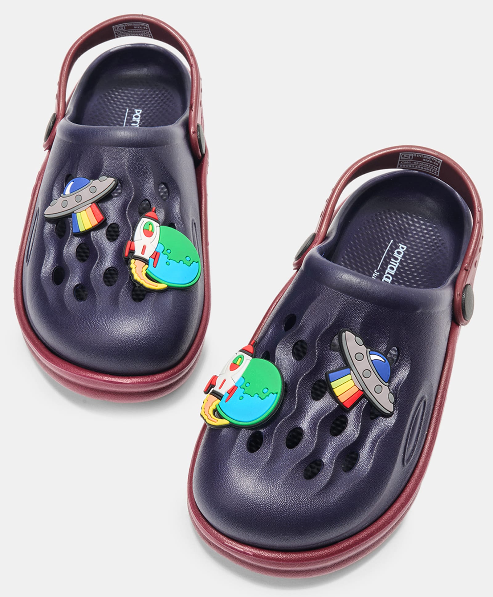 Pantaloons Junior Space Theme Applique Detailed Slingback Clogs - Navy Blue-picture-20