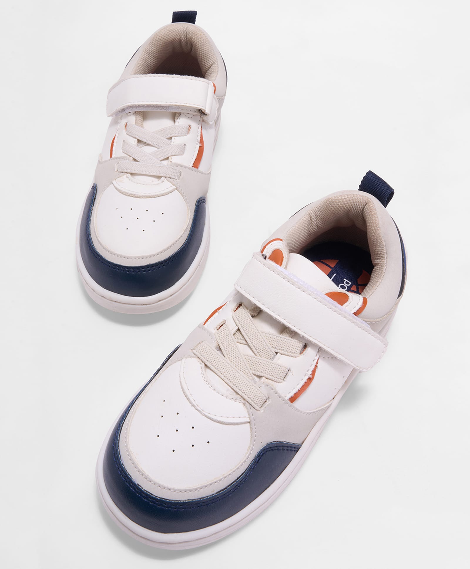 Pantaloons Junior Colour Blocked Velcro Closure Sneakers - Navy Blue-image-2