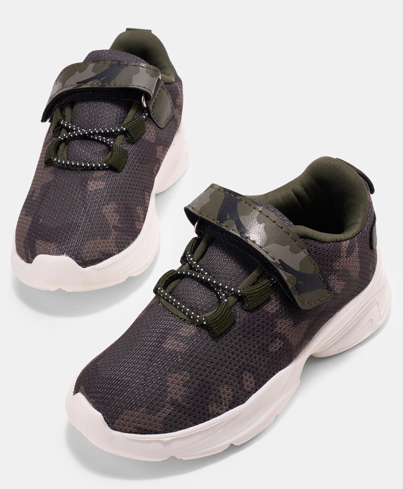 Pantaloons Junior Camouflage Printed Velcro Closure Shoes - Olive Green-picture-28