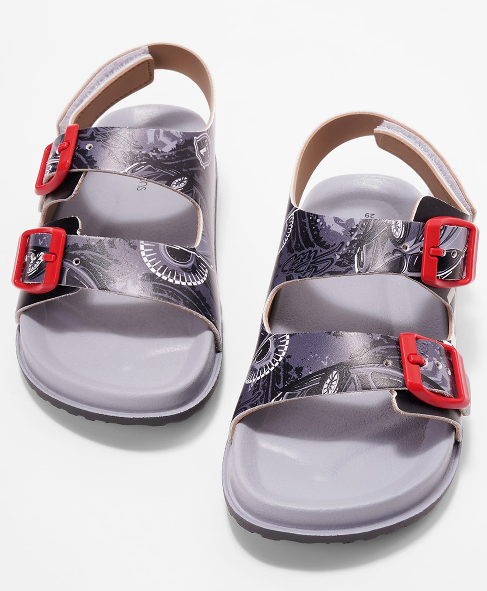 Pantaloons Junior Vehicle Designed Velcro Closure Sandals - Grey-image-8
