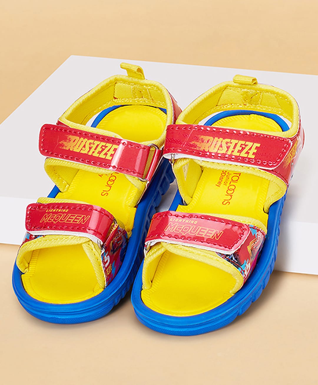 Pantaloons Junior Disney Pixar Cars Featuring Lightning Mcqueen Printed Velcro Closure Sandals - Red-picture-42
