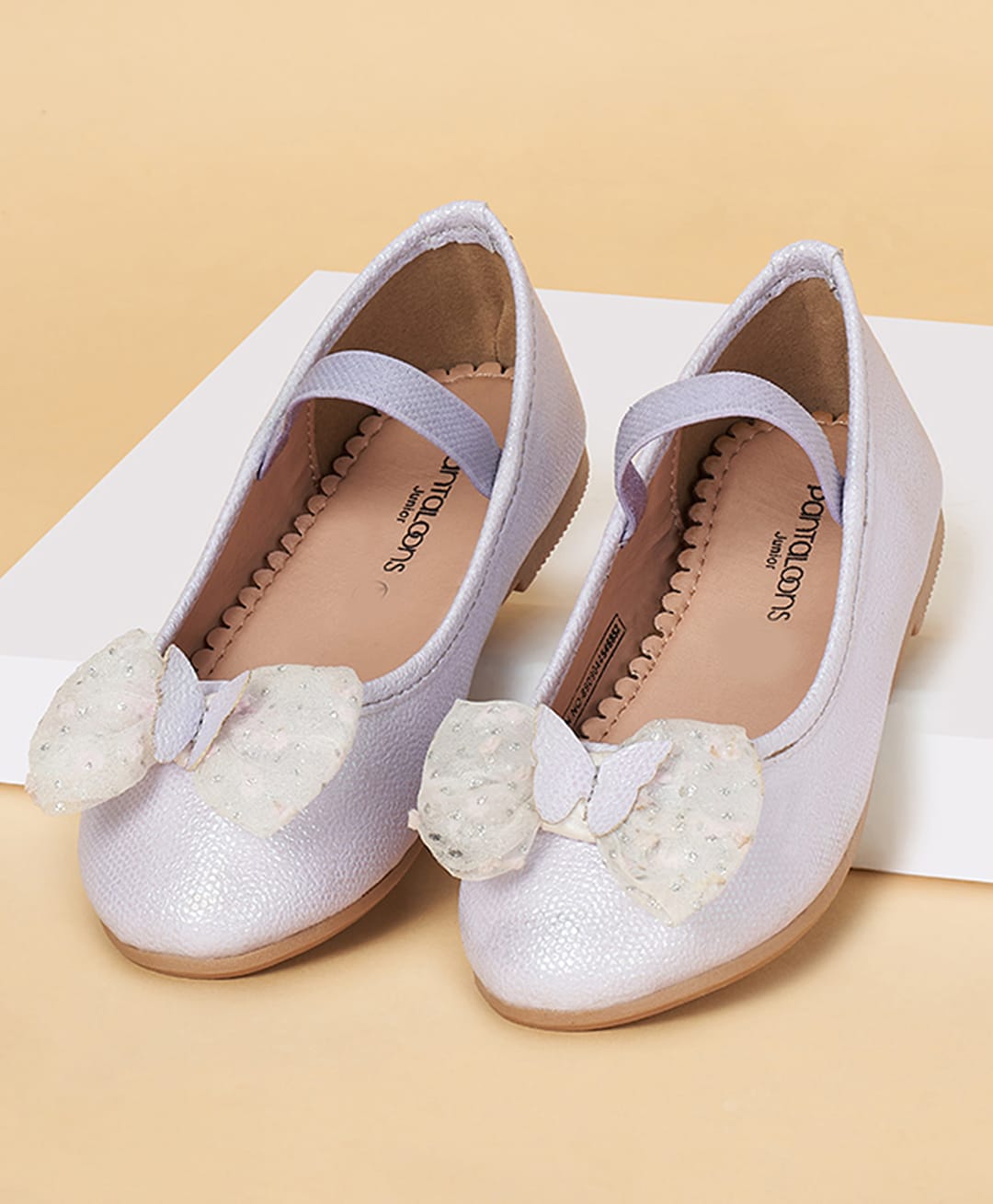 Pantaloons Junior Bow Applique Detailed Slip On Ballerinas - Lilac-image-16