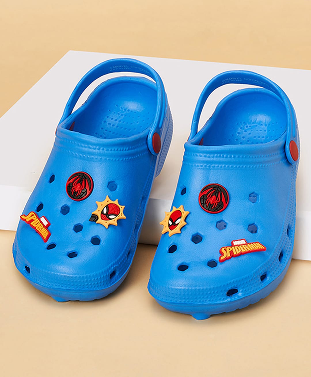 Pantaloons Junior Marvel Featuring Spider Man Applique Detailed Perforated Slingback Clogs - Blue-picture-24