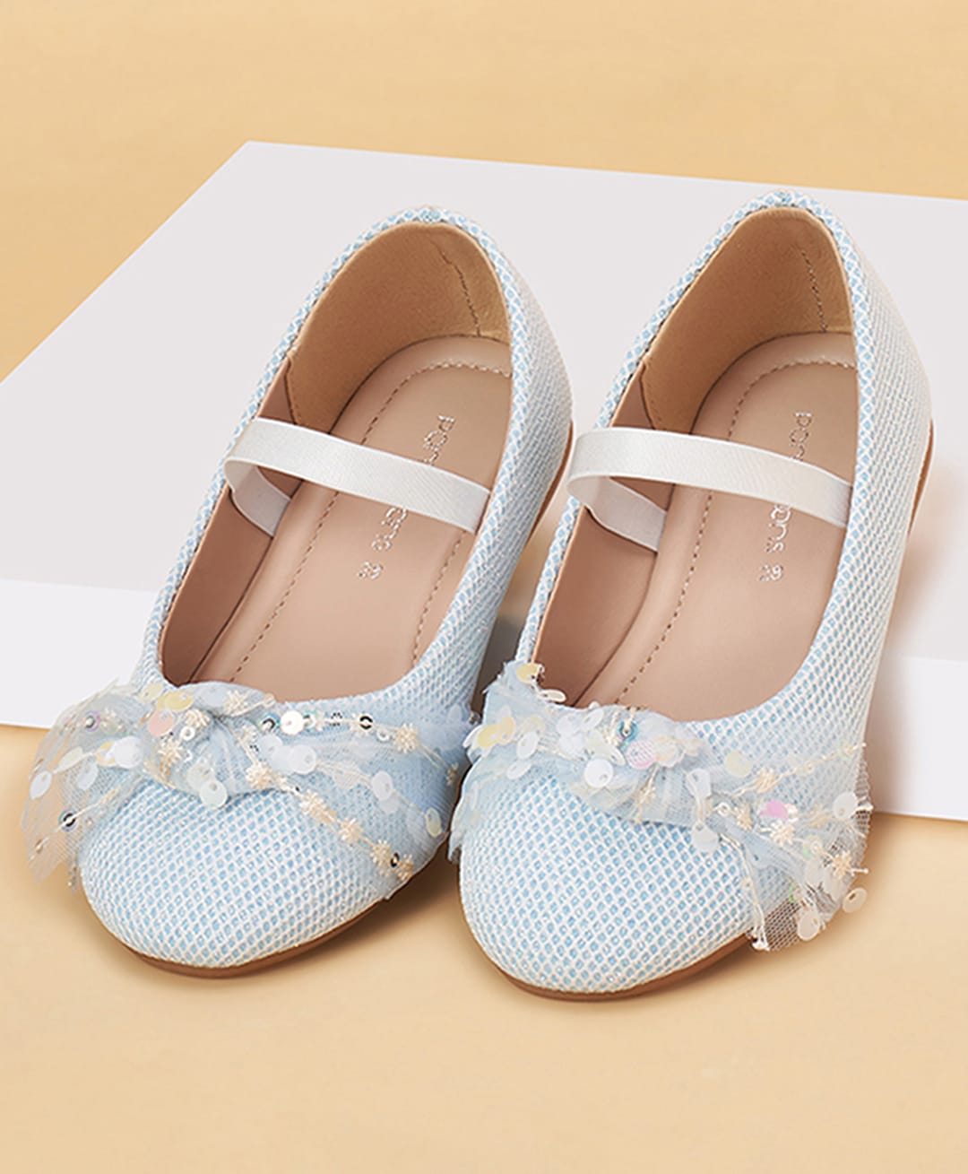Pantaloons Junior Sequins Embellished Slip On Ballerinas - Light Blue-image-26