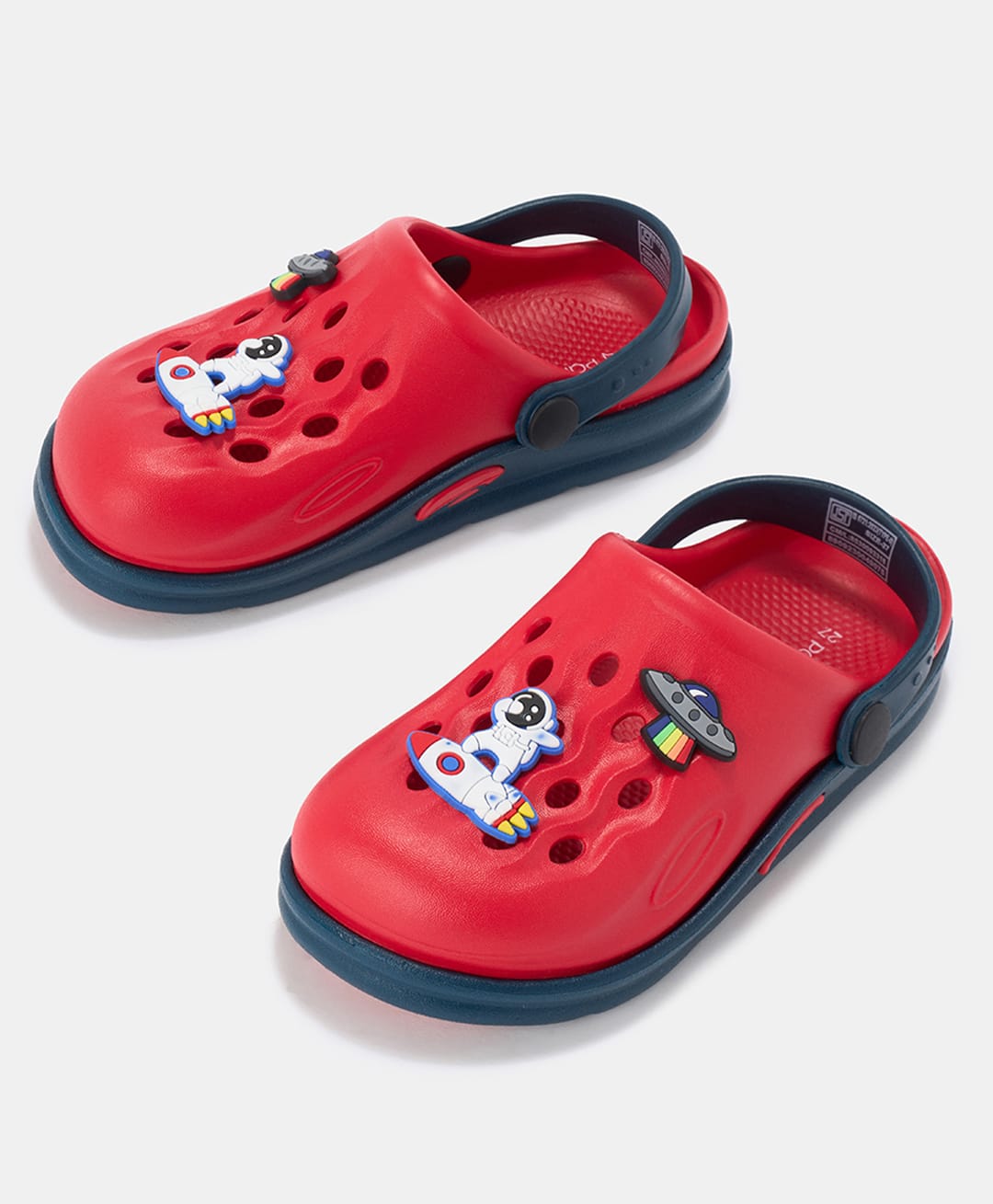 Pantaloons Junior Space Theme Applique Detailed Slingback Clogs - Red-picture-32