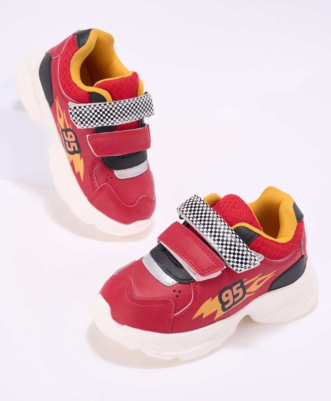 Pantaloons Junior 95 Number Printed Velcro Closure Shoes - Red-picture-36