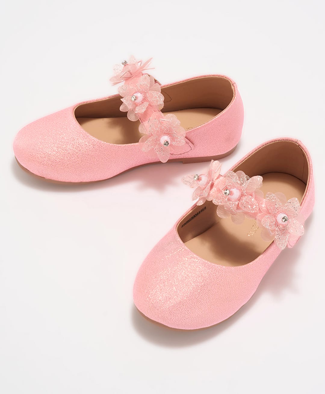 Pantaloons Junior Floral Applique Detailed Mary Jane Ballerinas - Coral-image-46