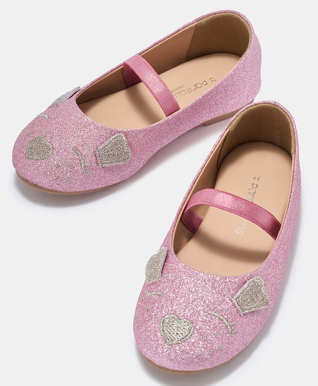 Pantaloons Junior Glittered Slip On Mary Jane Ballerinas - Pink-image-24
