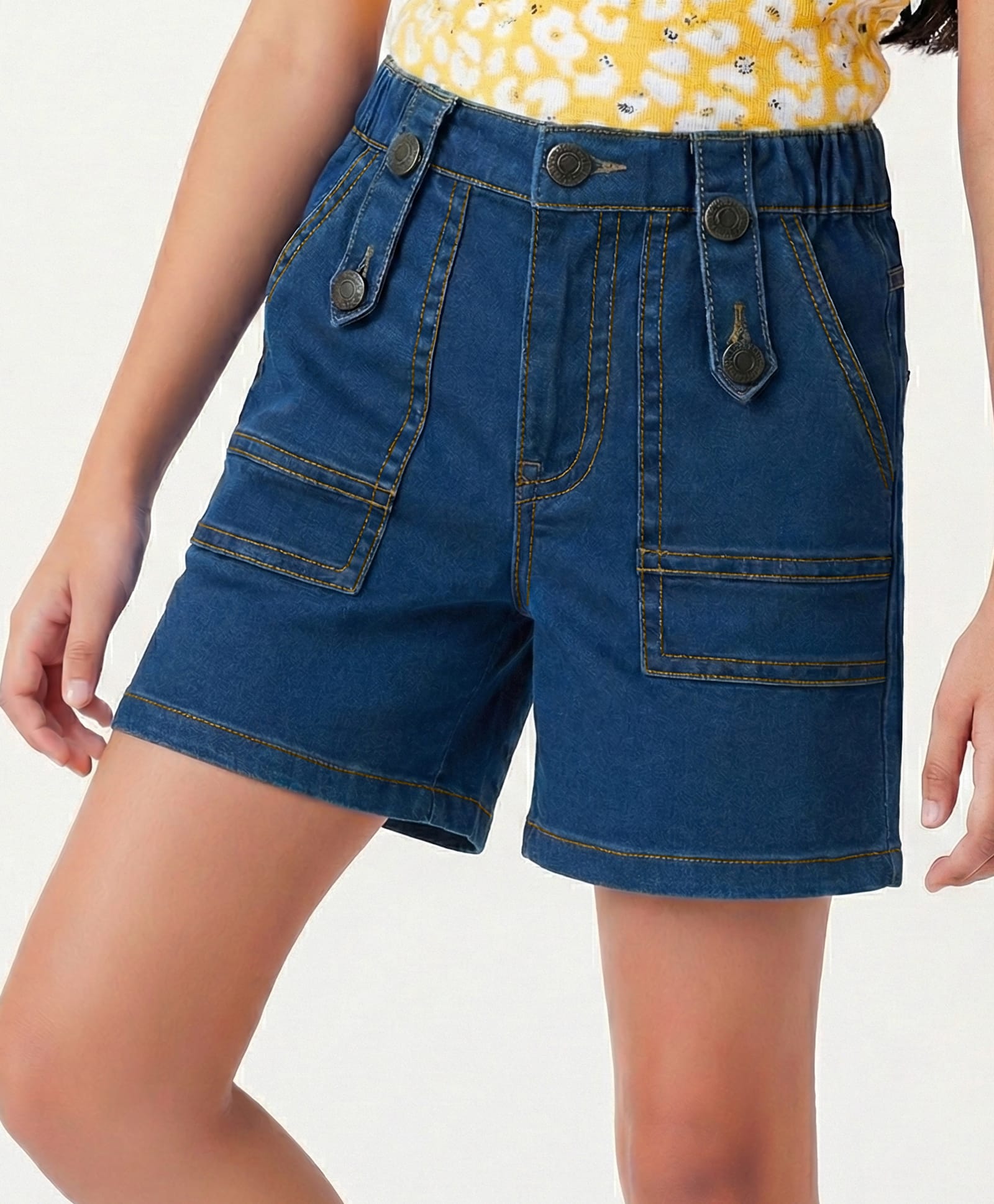 Arias Cotton Woven Washed Shorts - Navy Blue-image-38