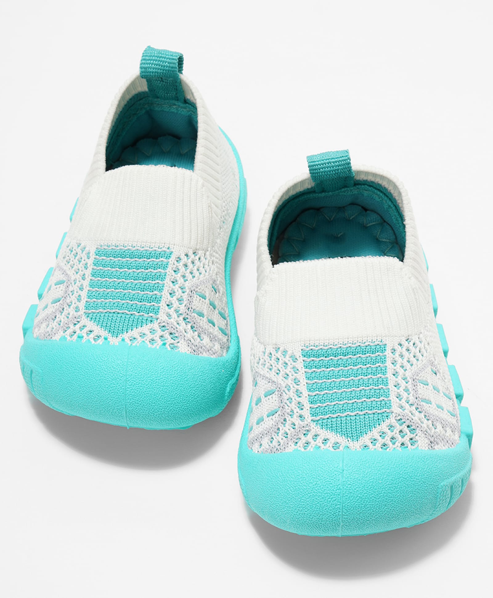 Pantaloons Baby Mesh Detailed Abstract Designed Slip On Shoes - Aqua Blue-image-48